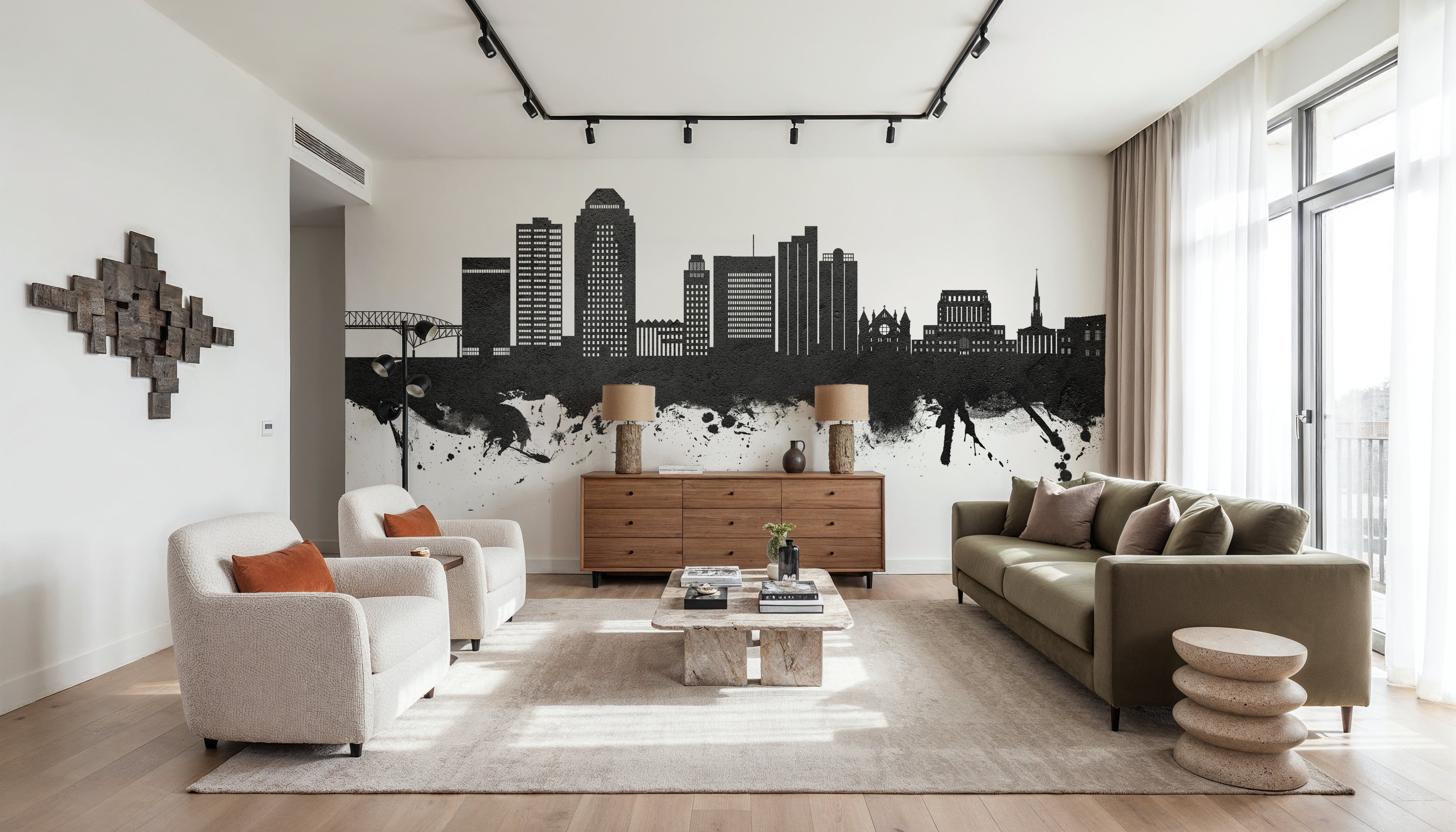 Shreveport Louisiana Skyline Black & White