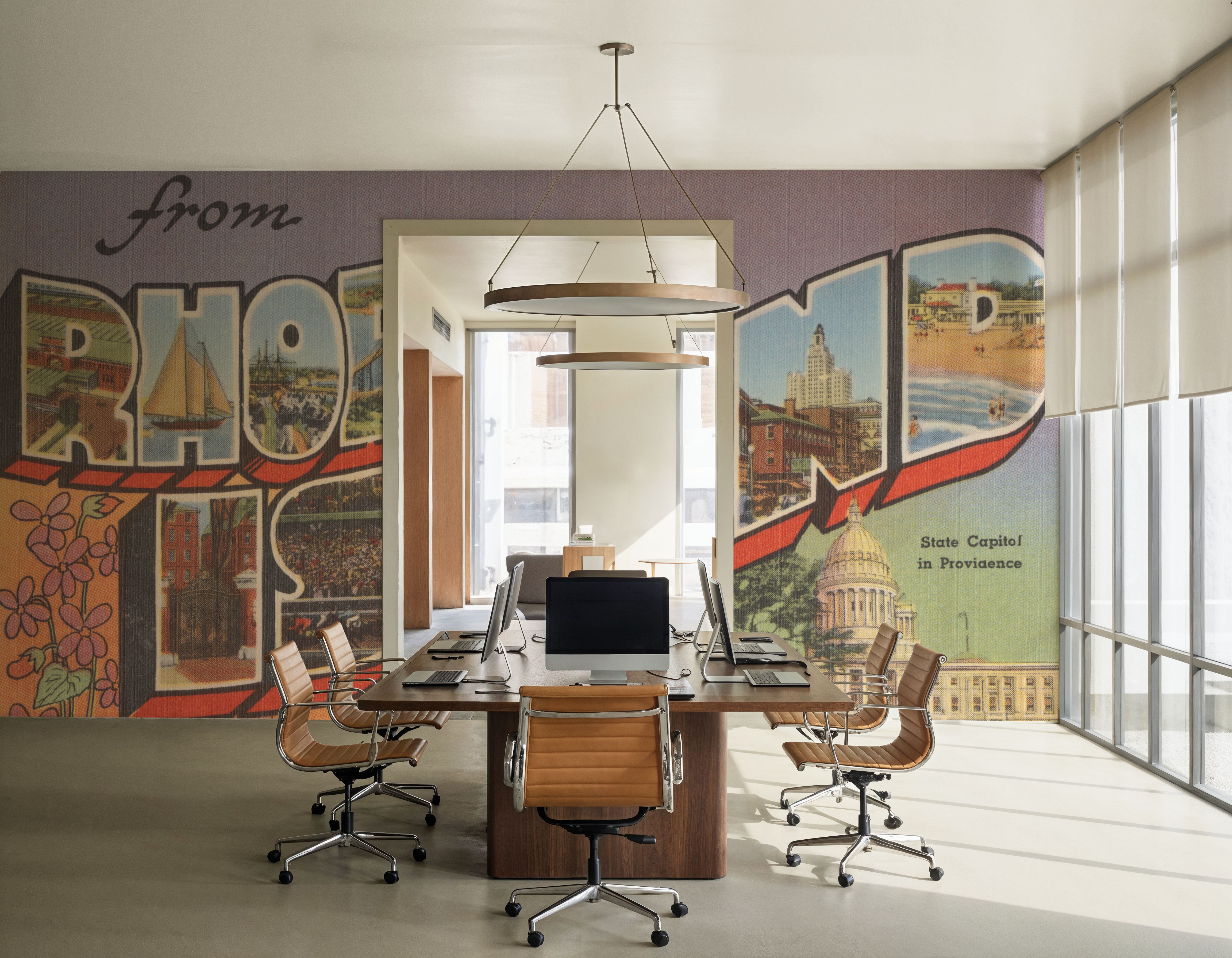 Greetings from Rhode Island - Screenprint Postcard