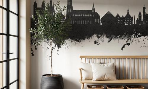 Ulm Germany Skyline Black & White