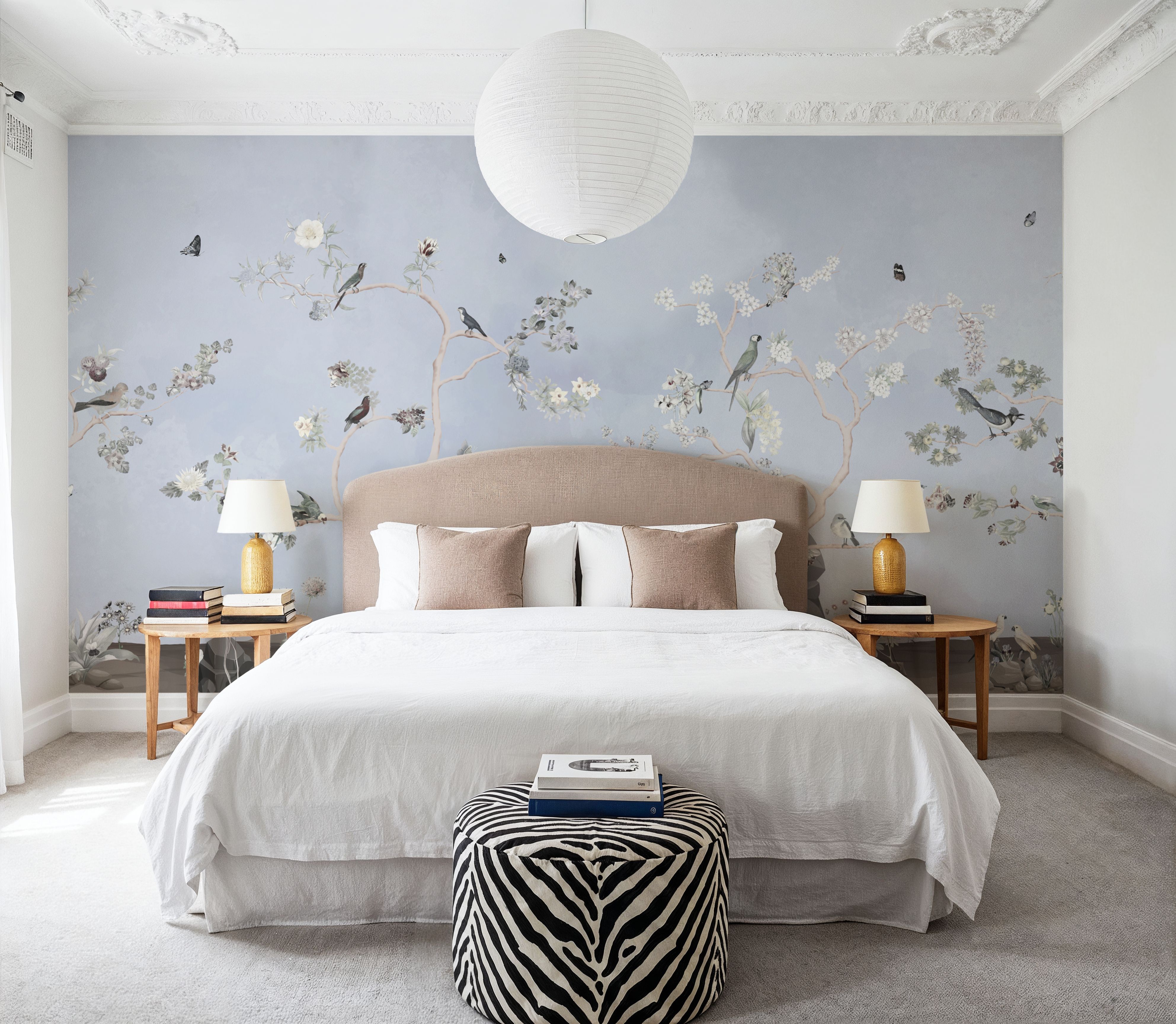 Birds in the Garden Deep Blue