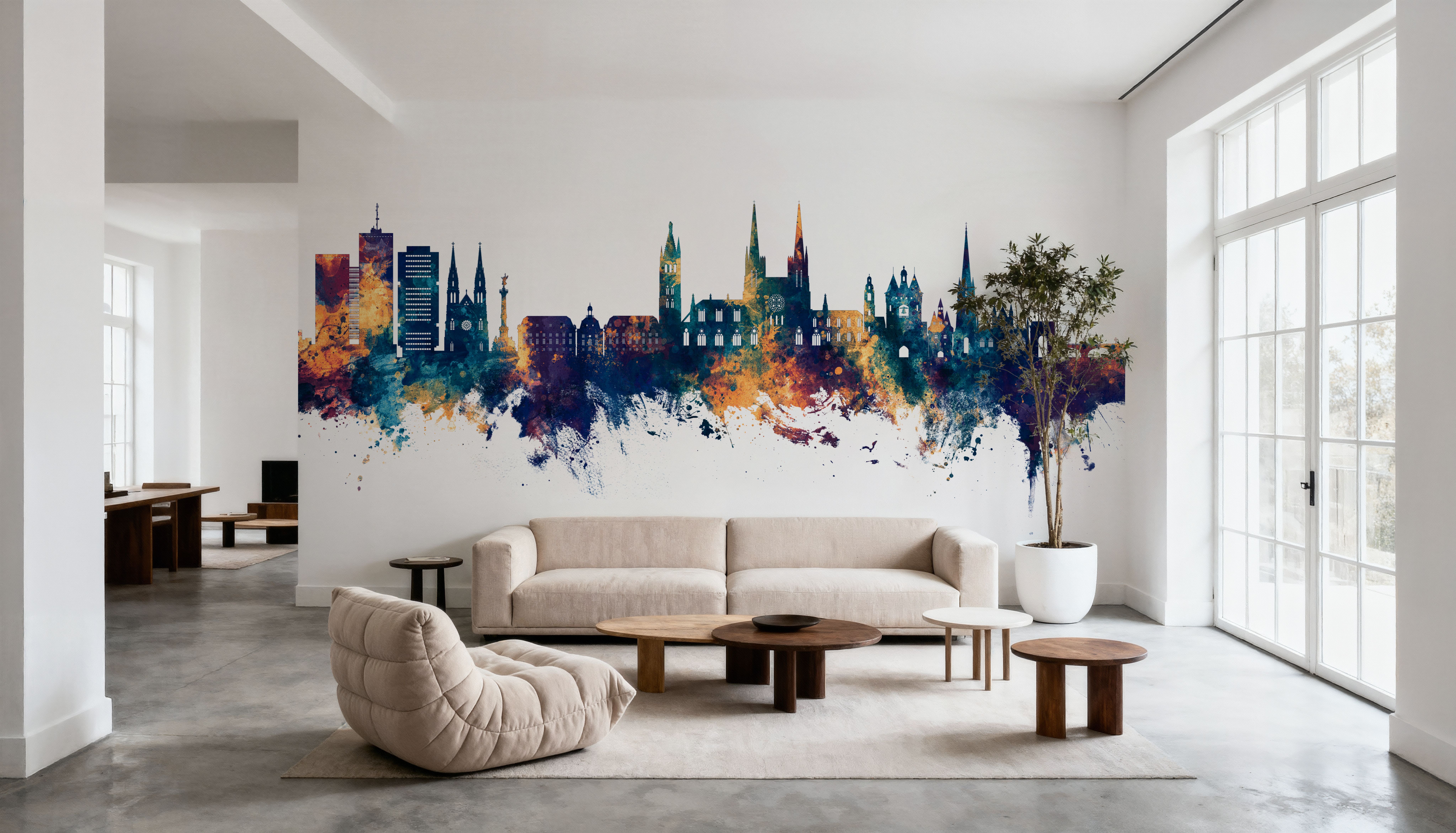 Bordeaux France Skyline Blue & Bronze
