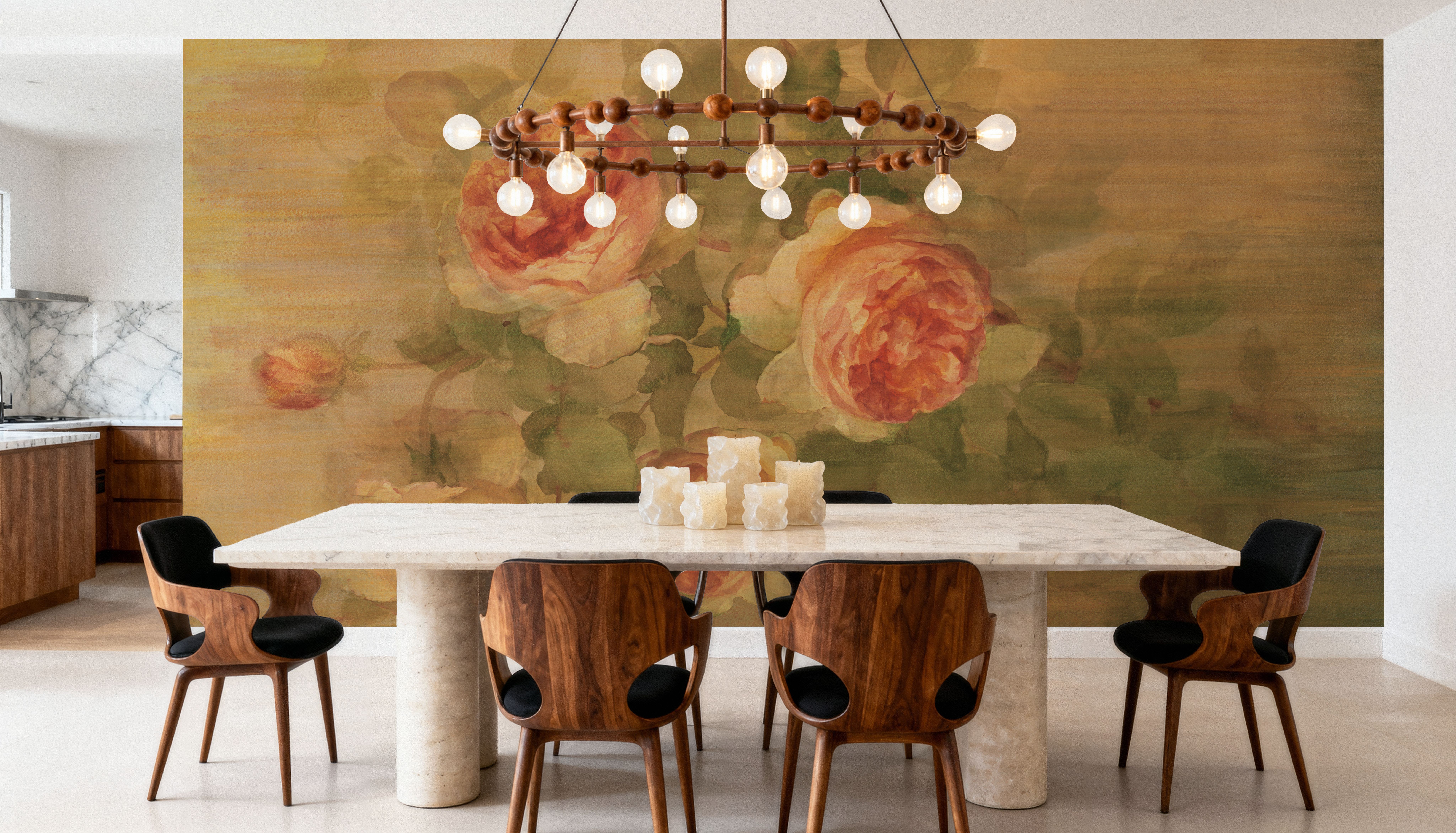 Vintage Roses on Green II