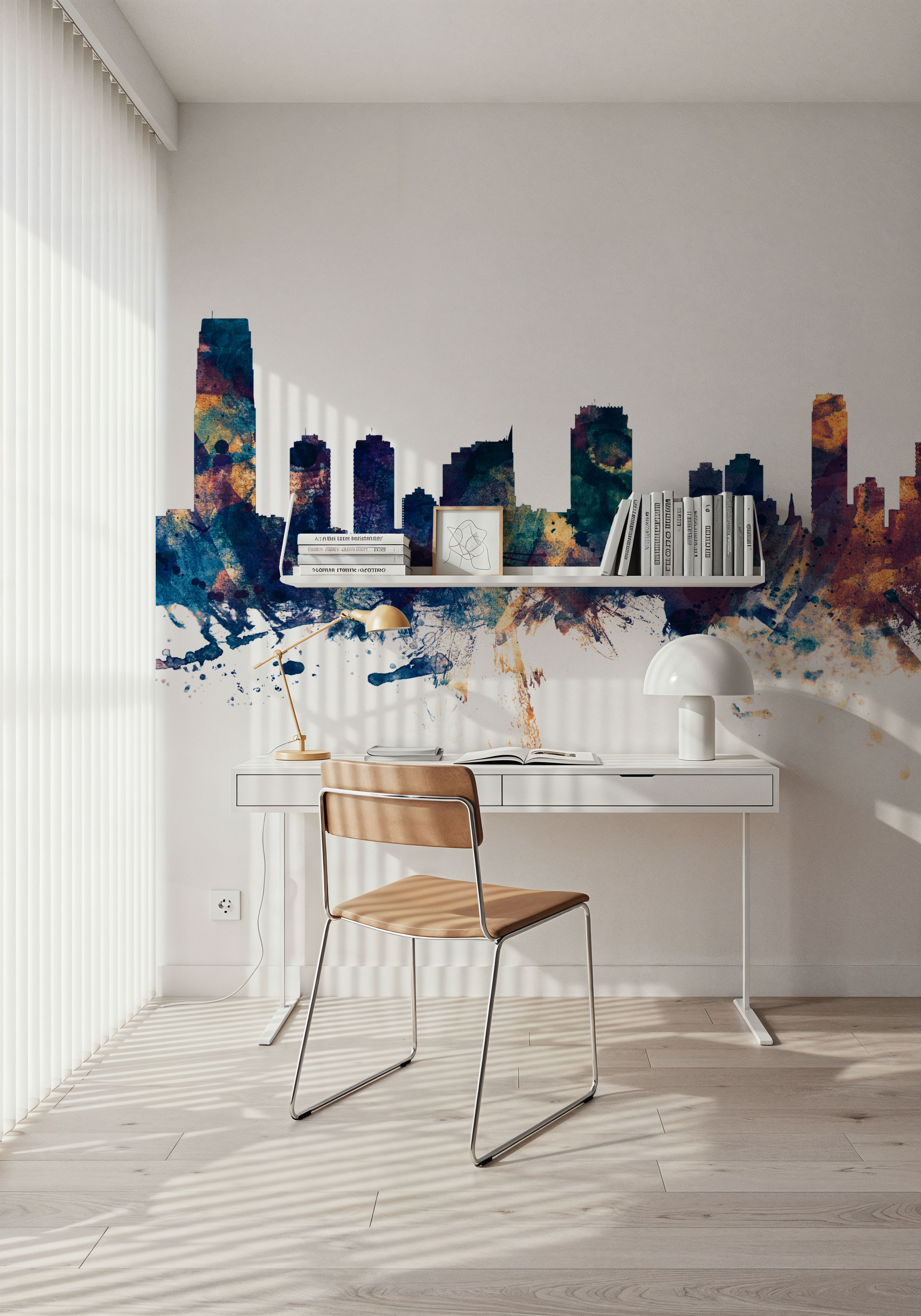 Jersey City New York Skyline Blue & Bronze