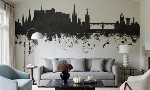 Edinburgh Scotland Skyline Black & White