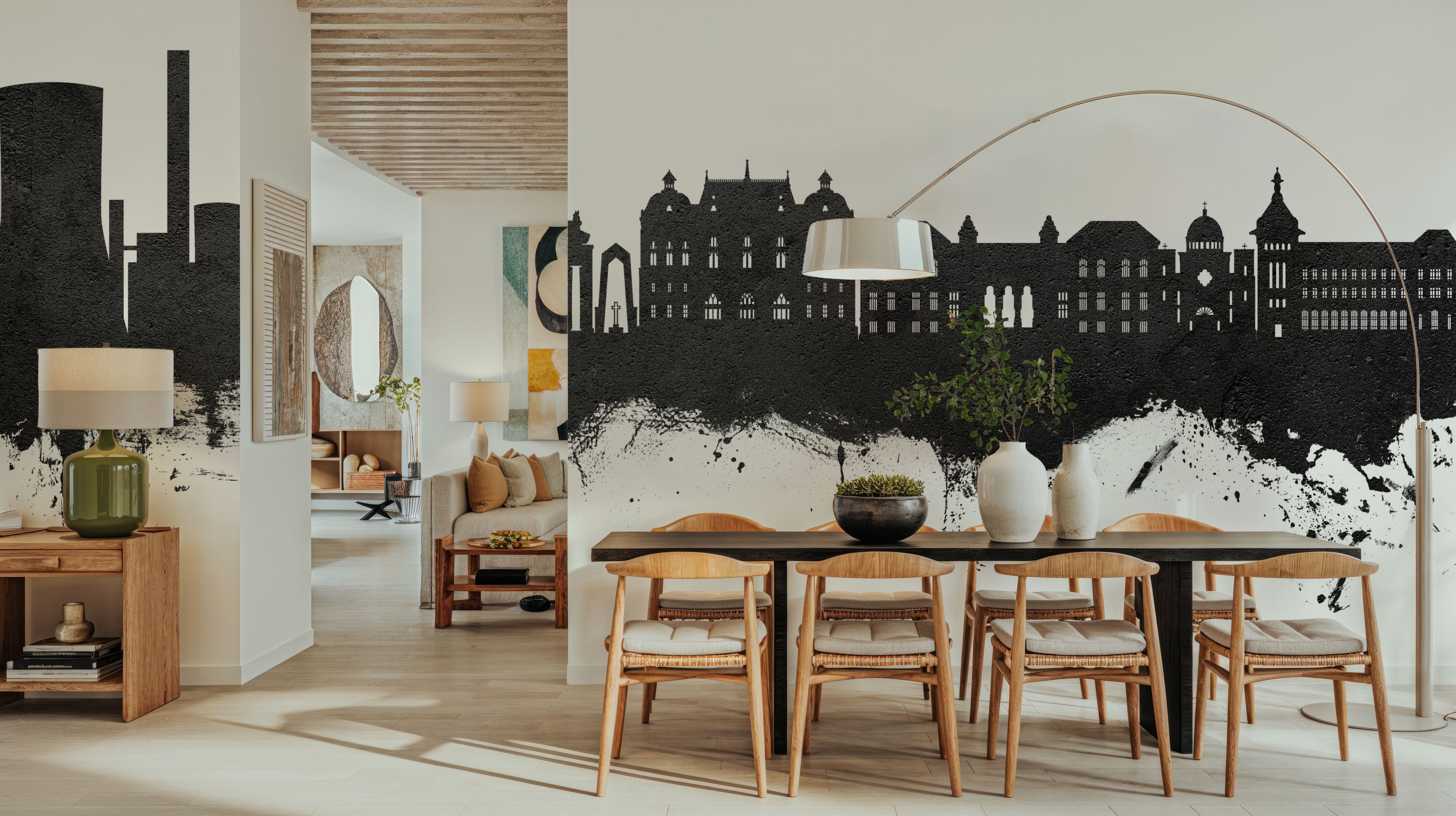 Galaţi Romania Skyline Black & White, Wallpaper