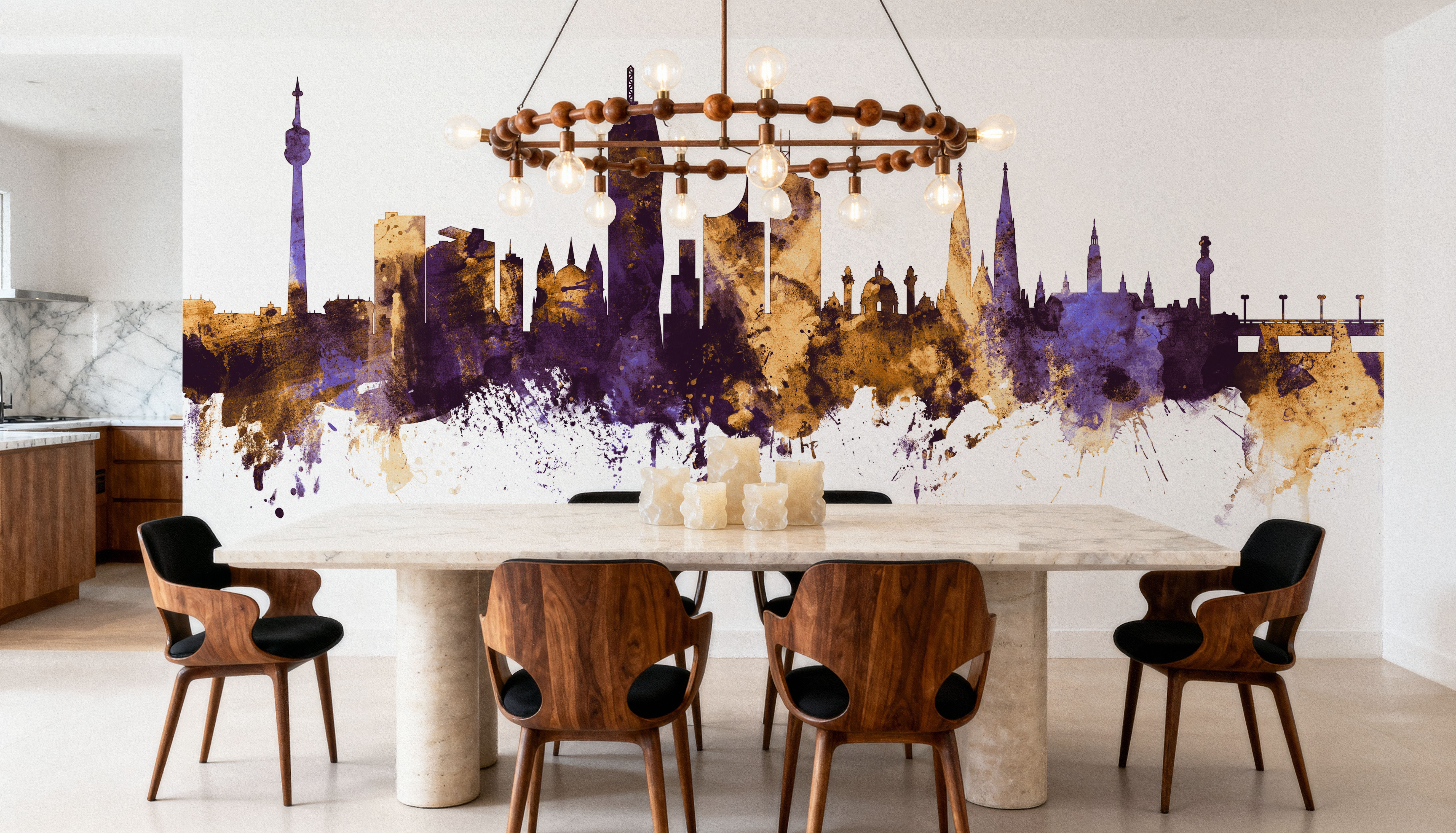 Vienna Austria Skyline Purple & Gold