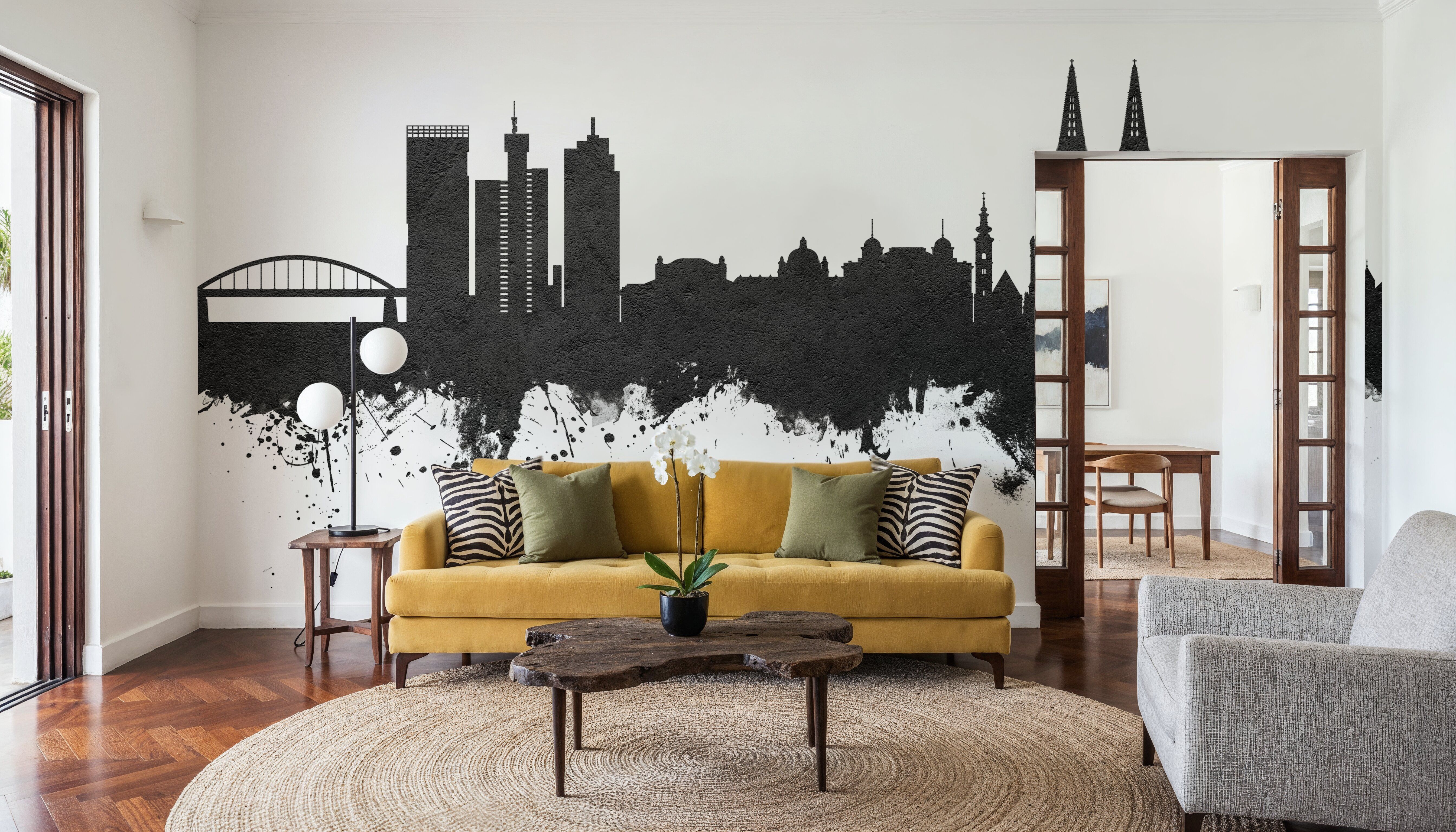 Zagreb Croatia Skyline Black & White