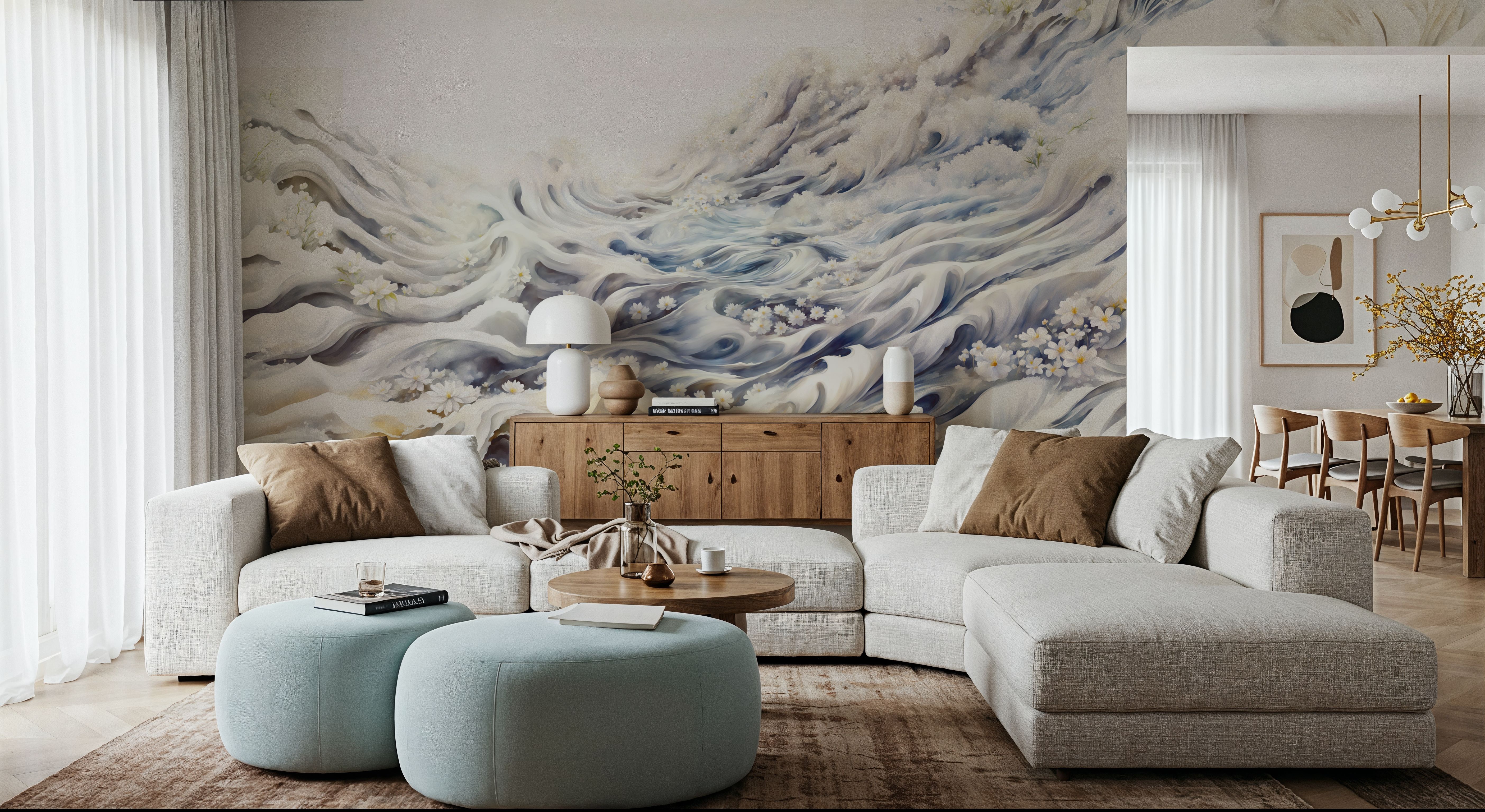 Romantic Waves Blue Yellow