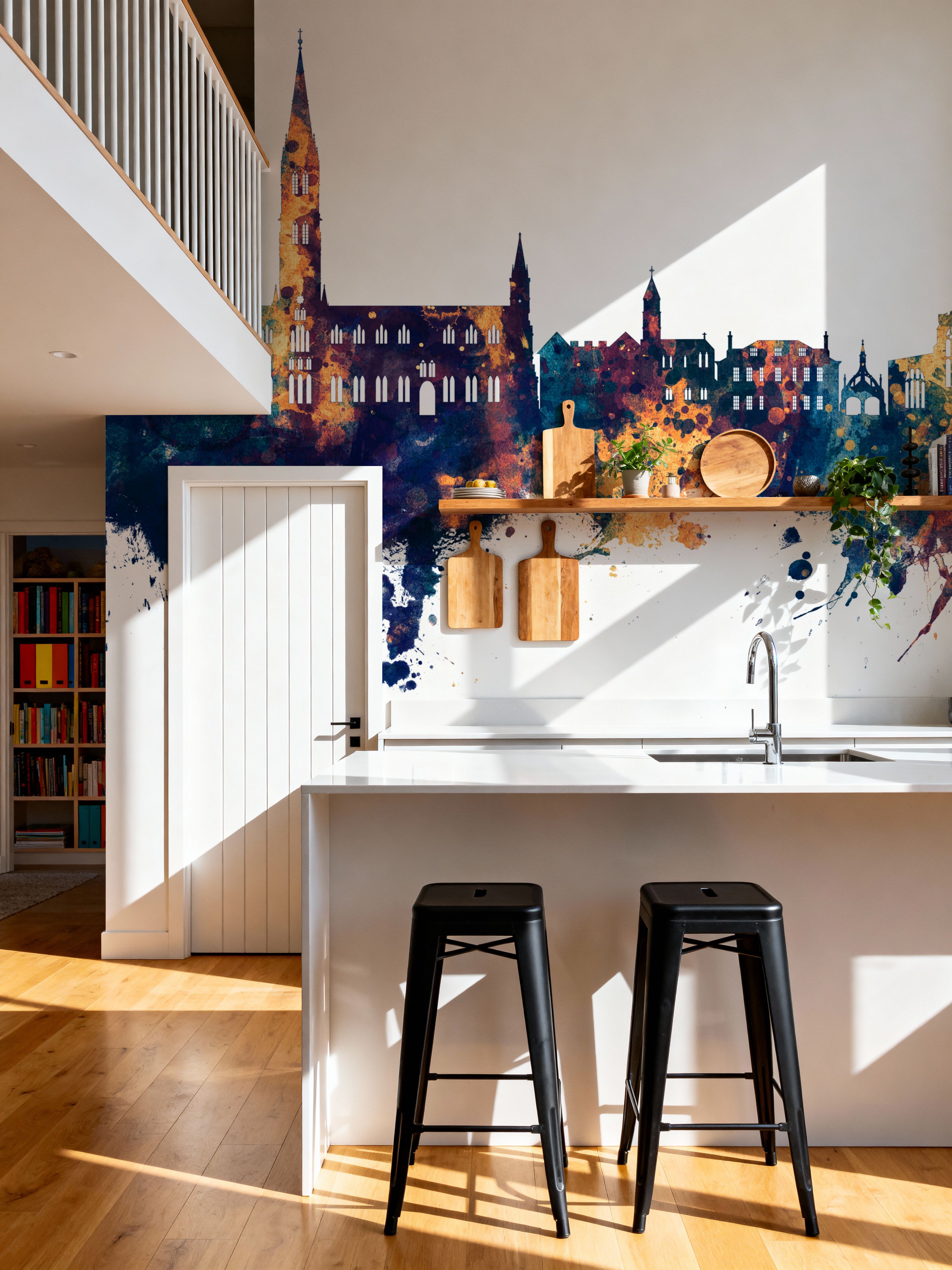 Salisbury England Skyline Blue & Bronze