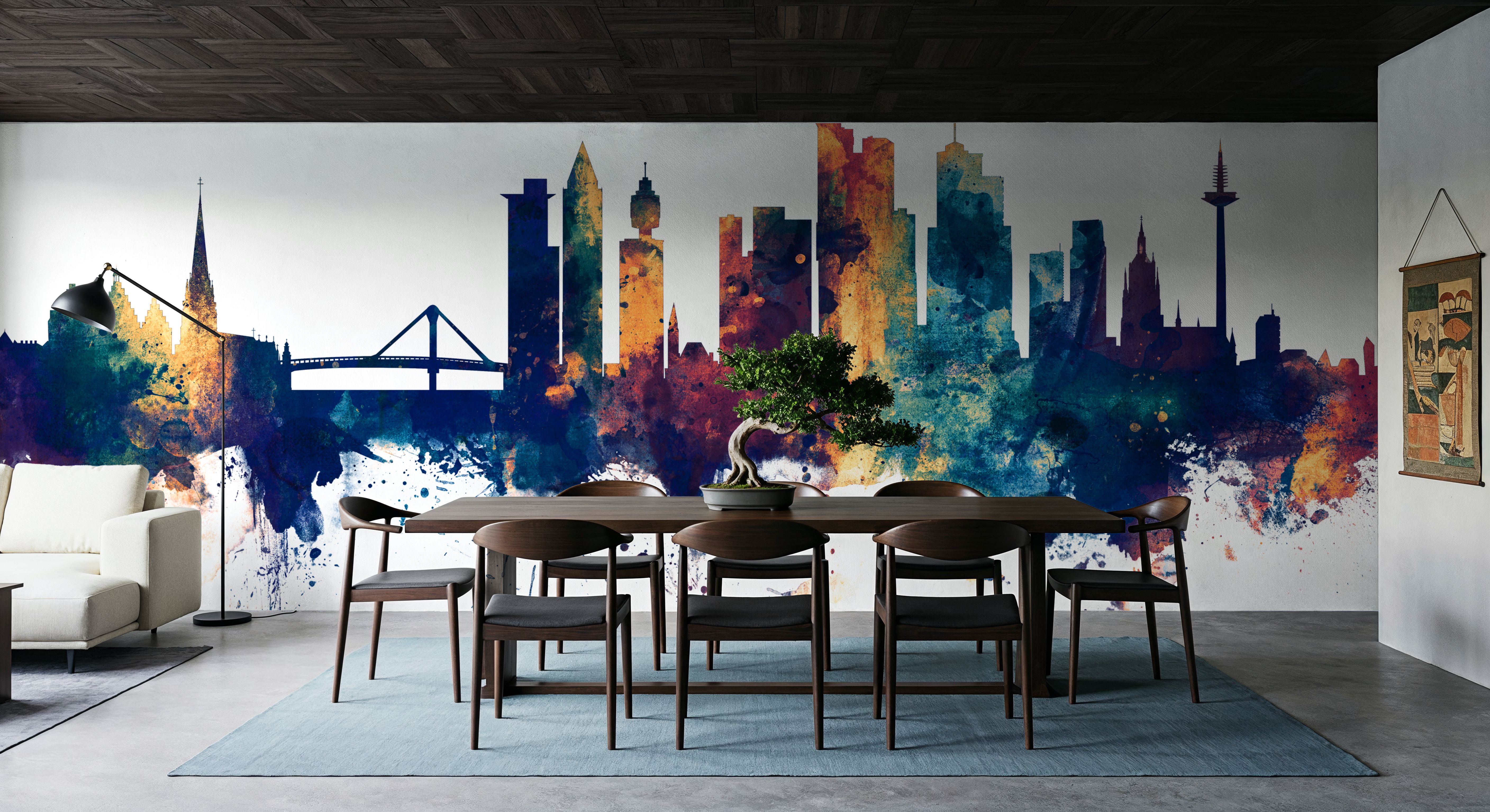 Frankfurt Skyline Blue & Bronze