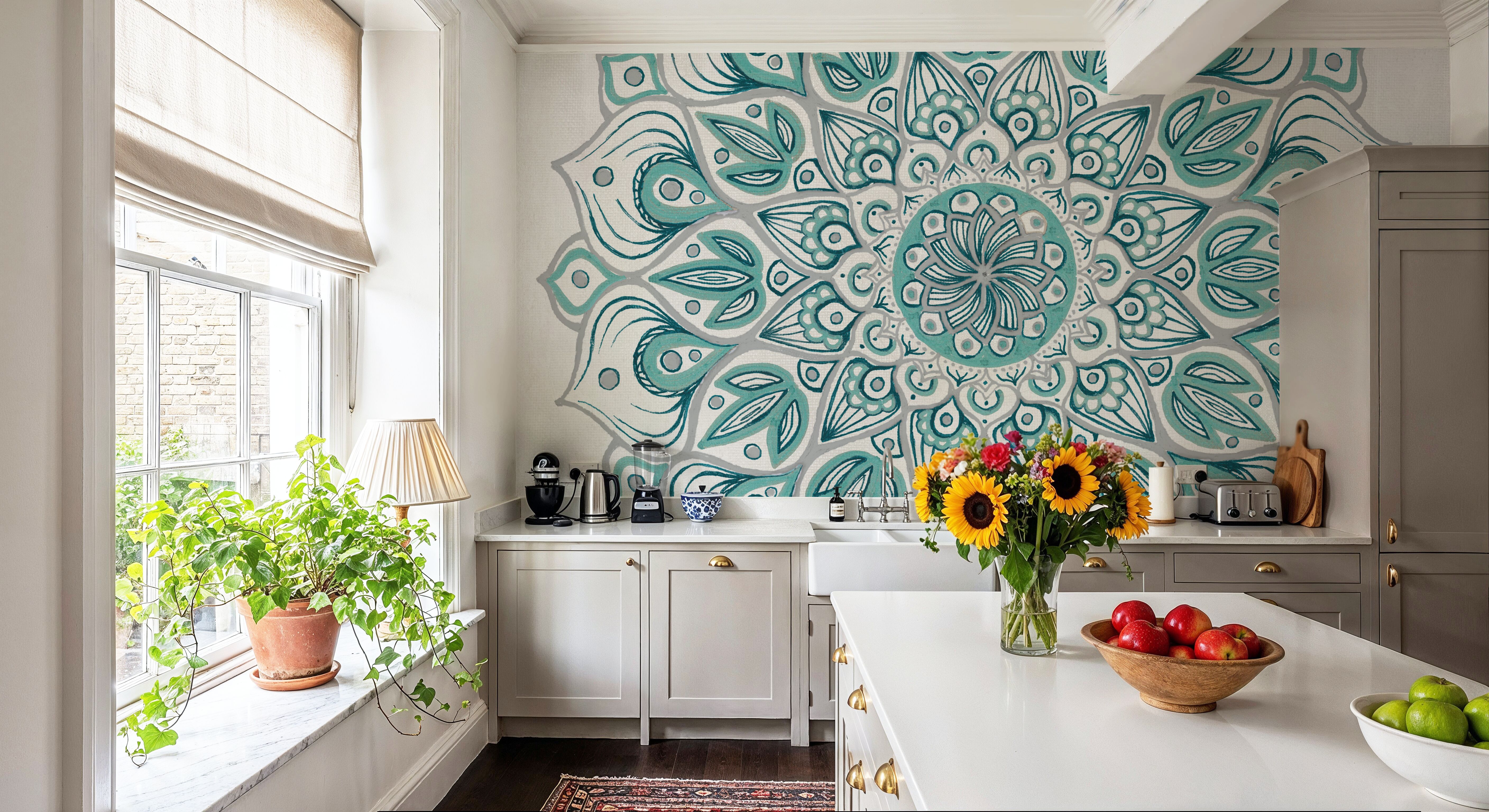 Spiral Mandala Teal