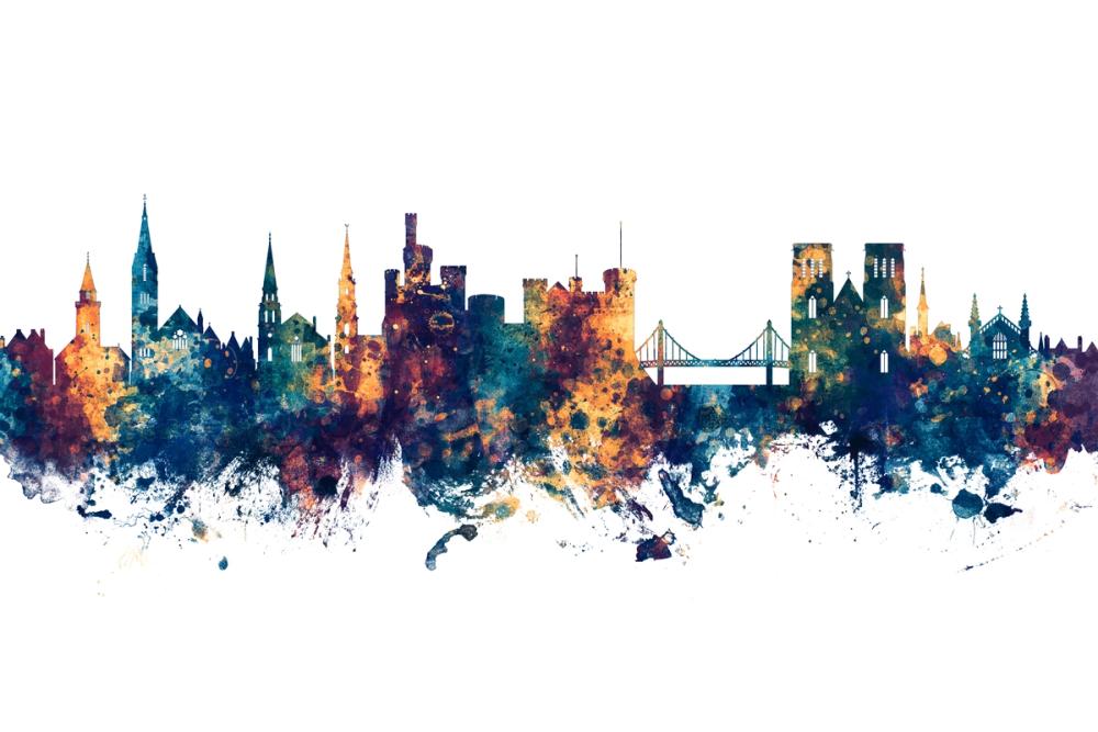 Inverness Scotland Skyline Blue & Bronze