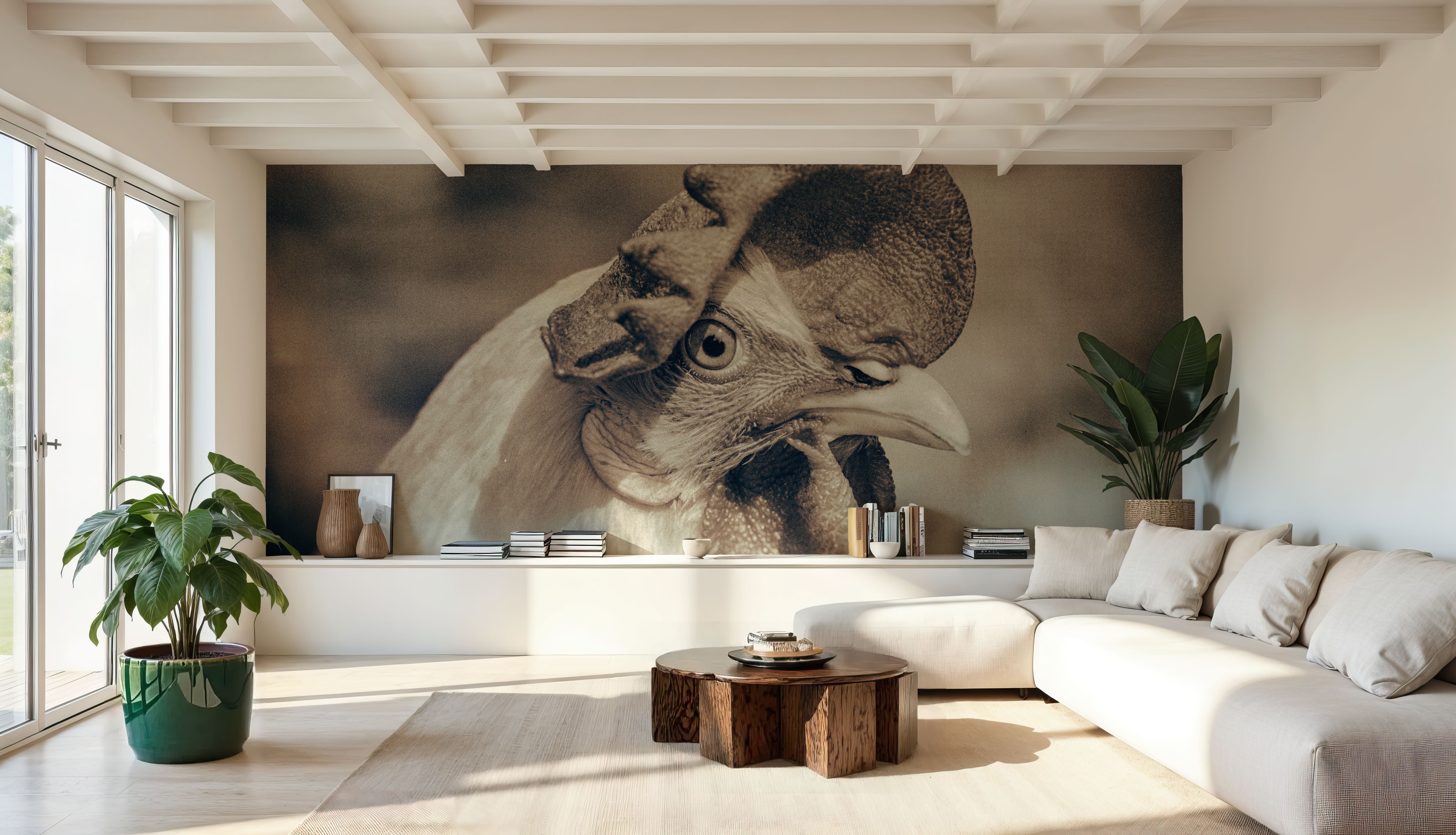 Chicken in the Sun I Sepia