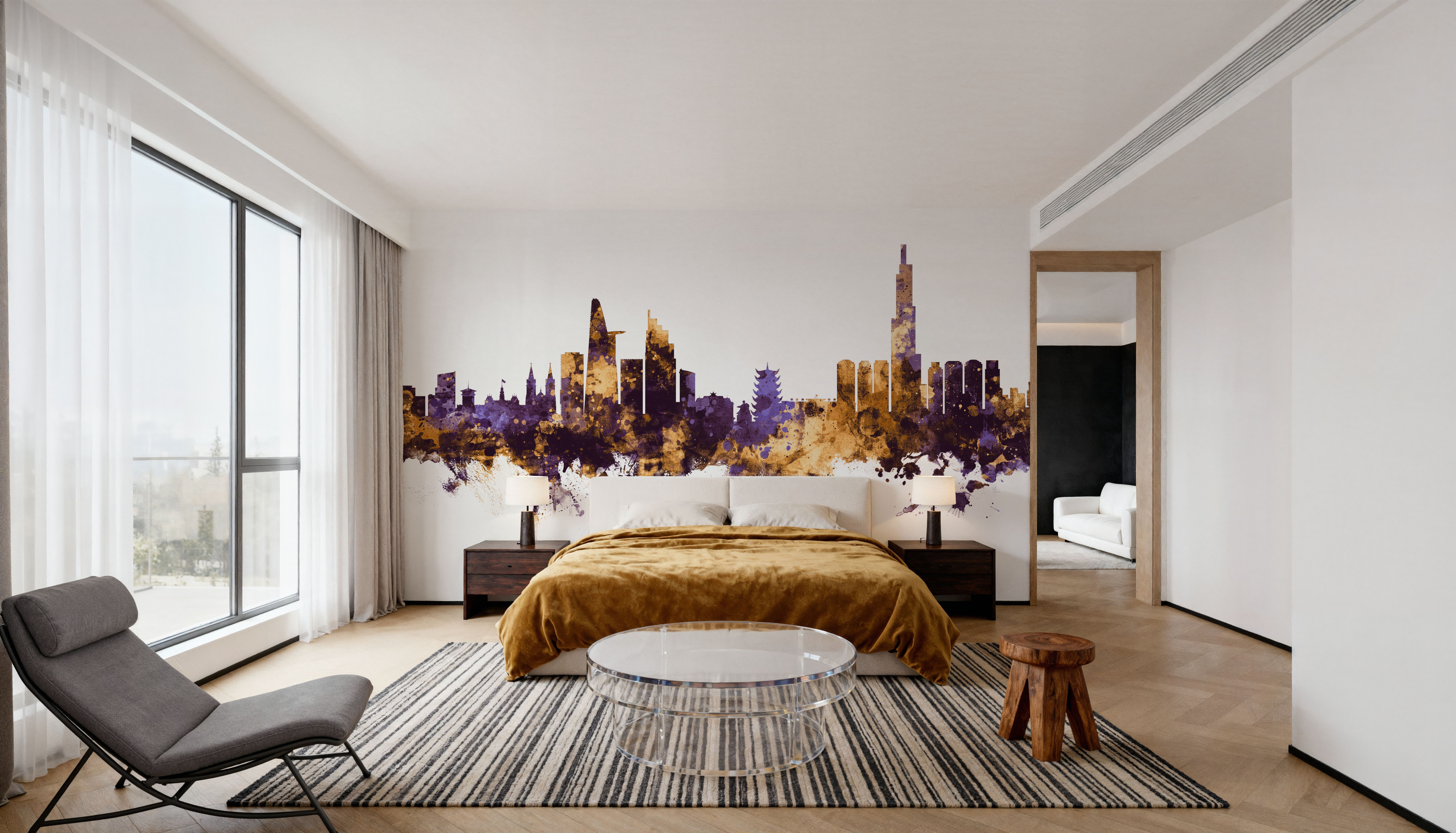 Ho Chi Minh City Vietnam Skyline Purple & Gold