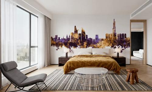 Ho Chi Minh City Vietnam Skyline Purple & Gold
