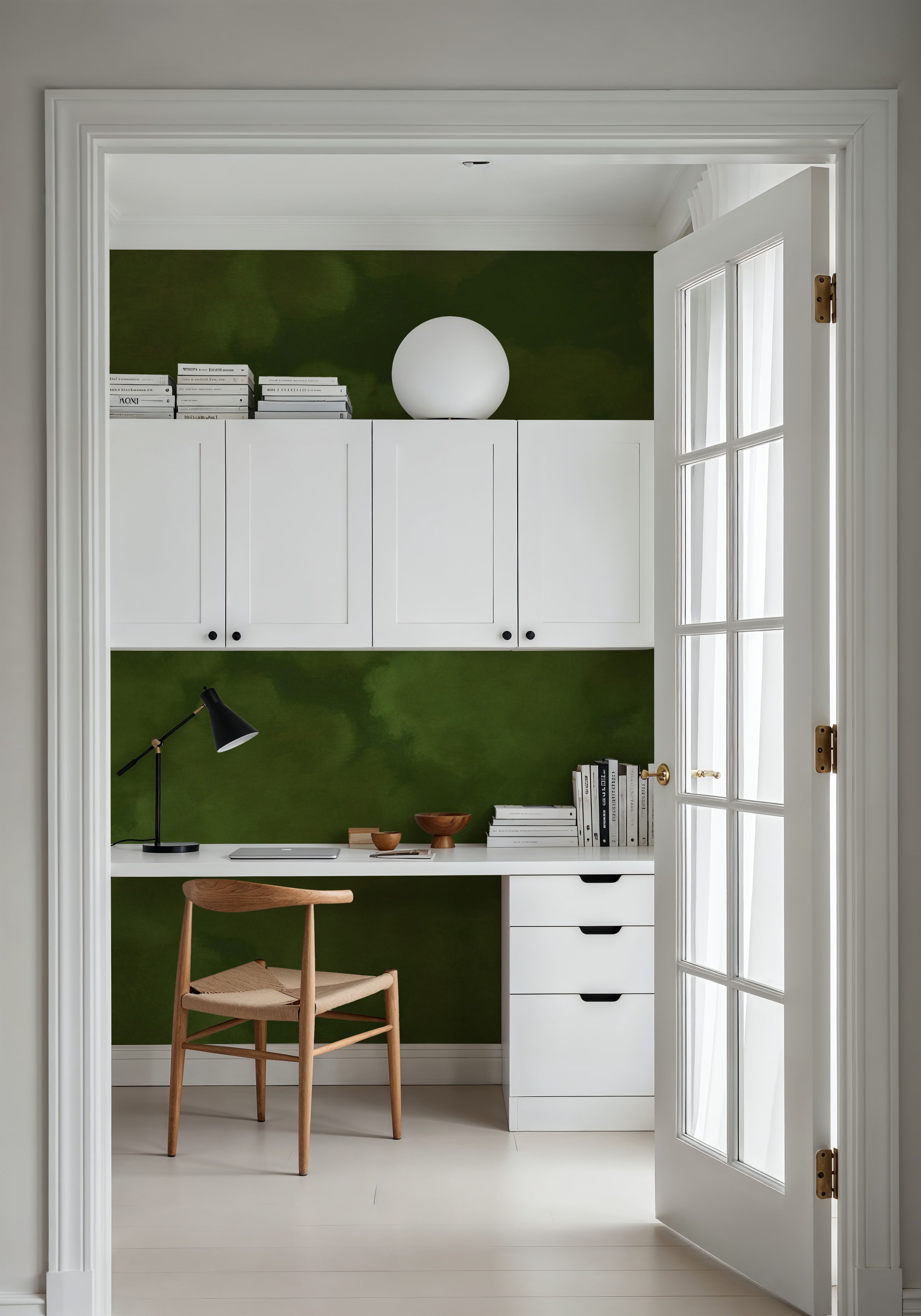 Painted Dreamy Clouds, Dill Green