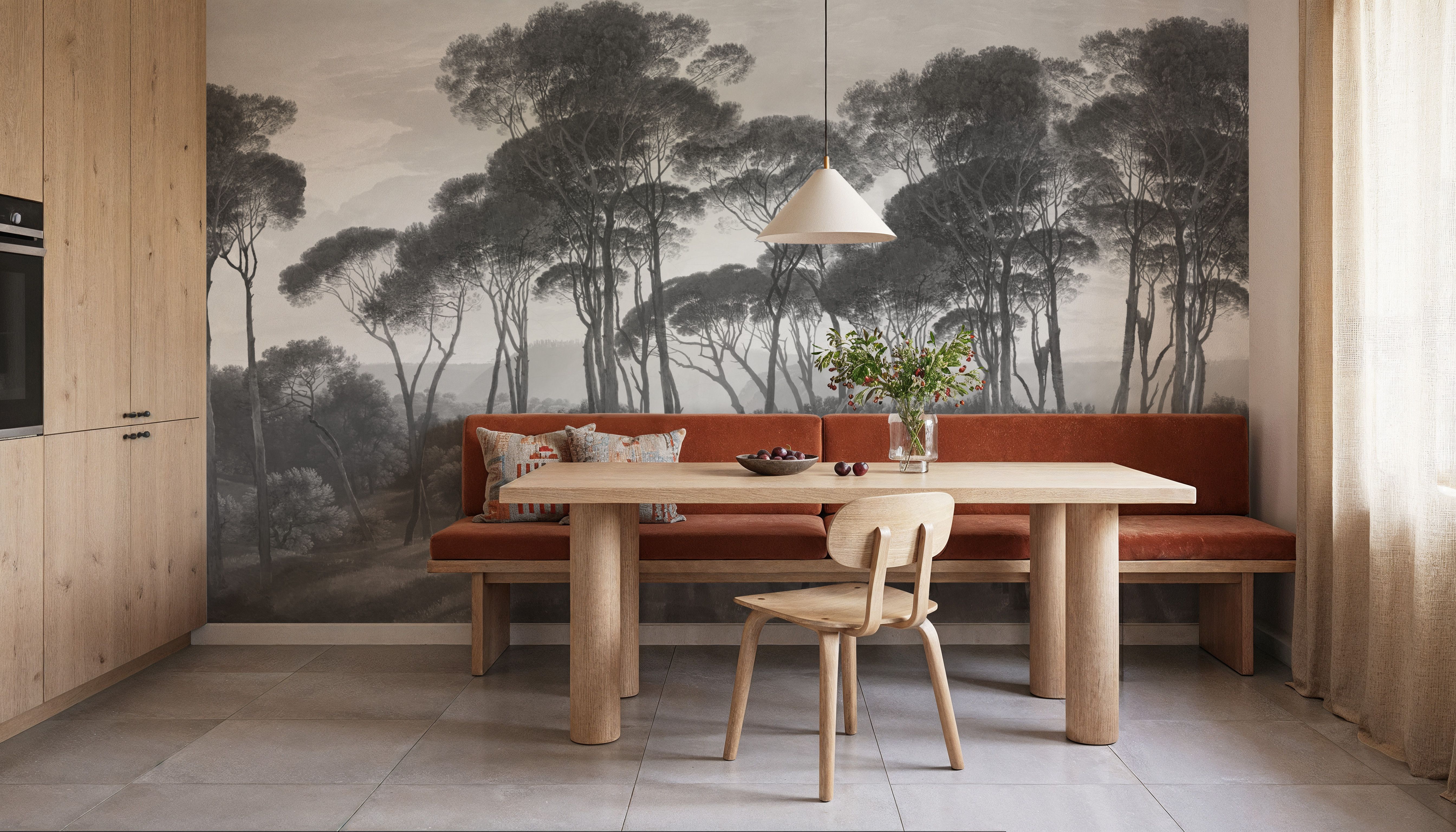 Mediterranean Pine Landscape, Gray