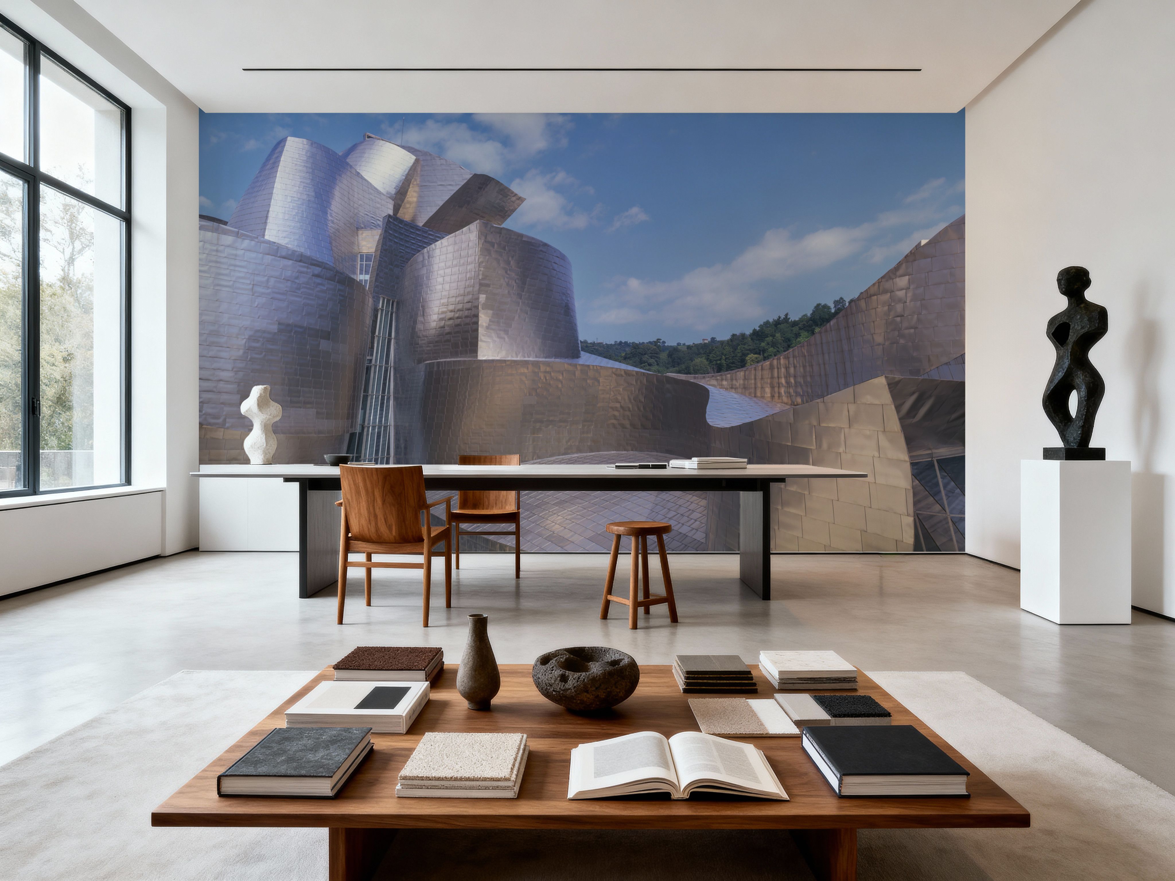 Metallic Waves Architecture, Wallpaper