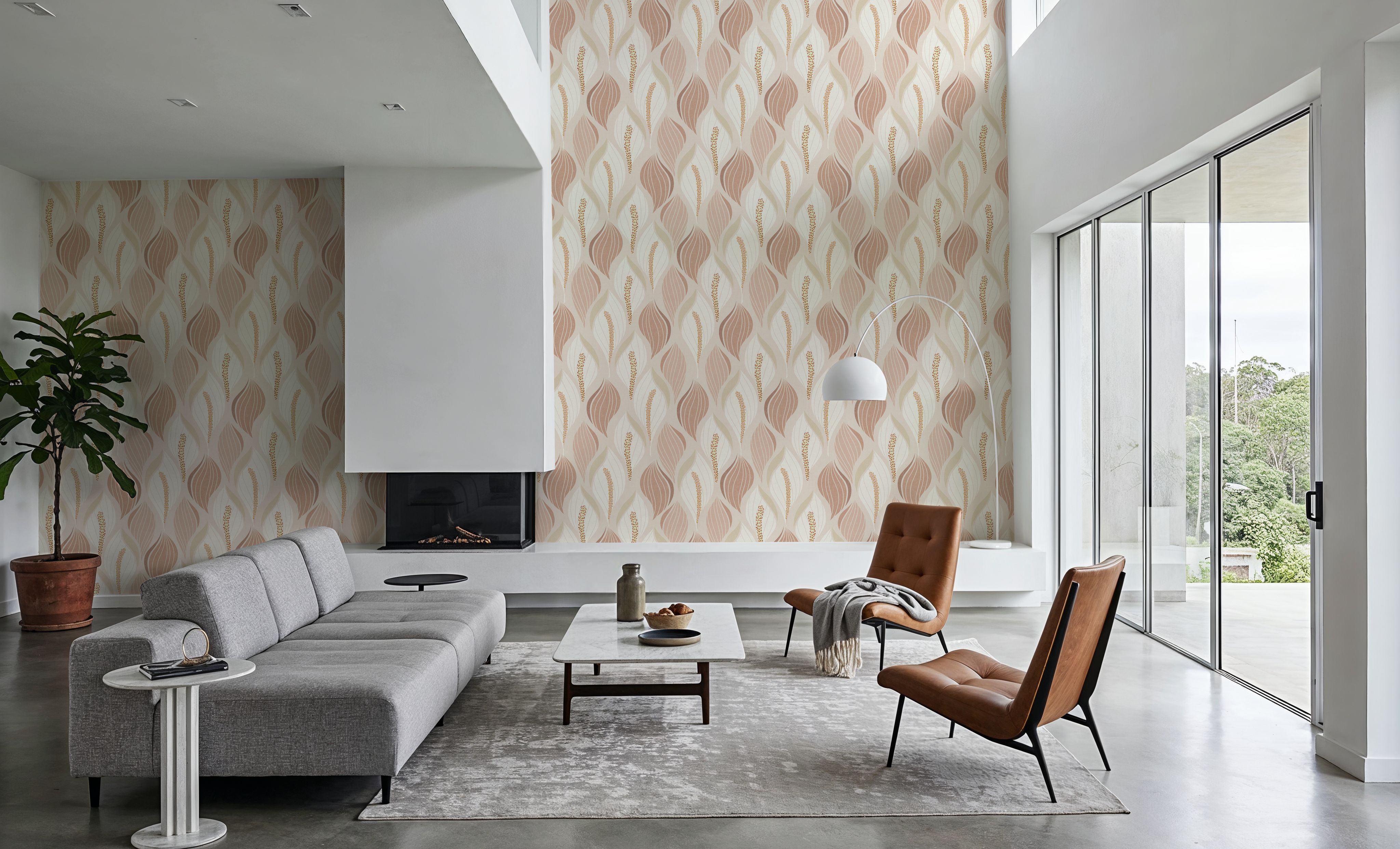 Minimalistic Flow Peace Lily, Soft Peach