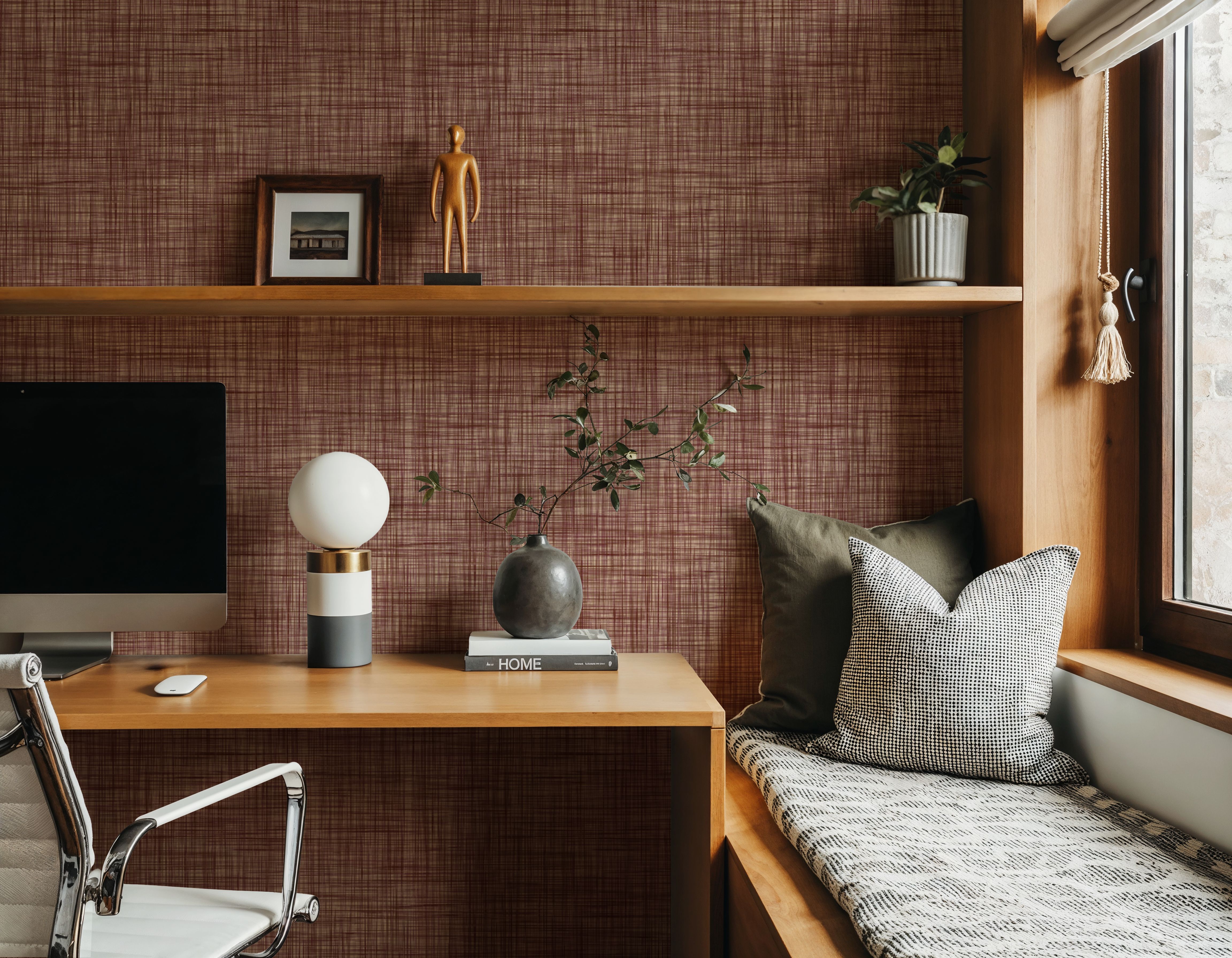 Mottled Linen Effect, Wine