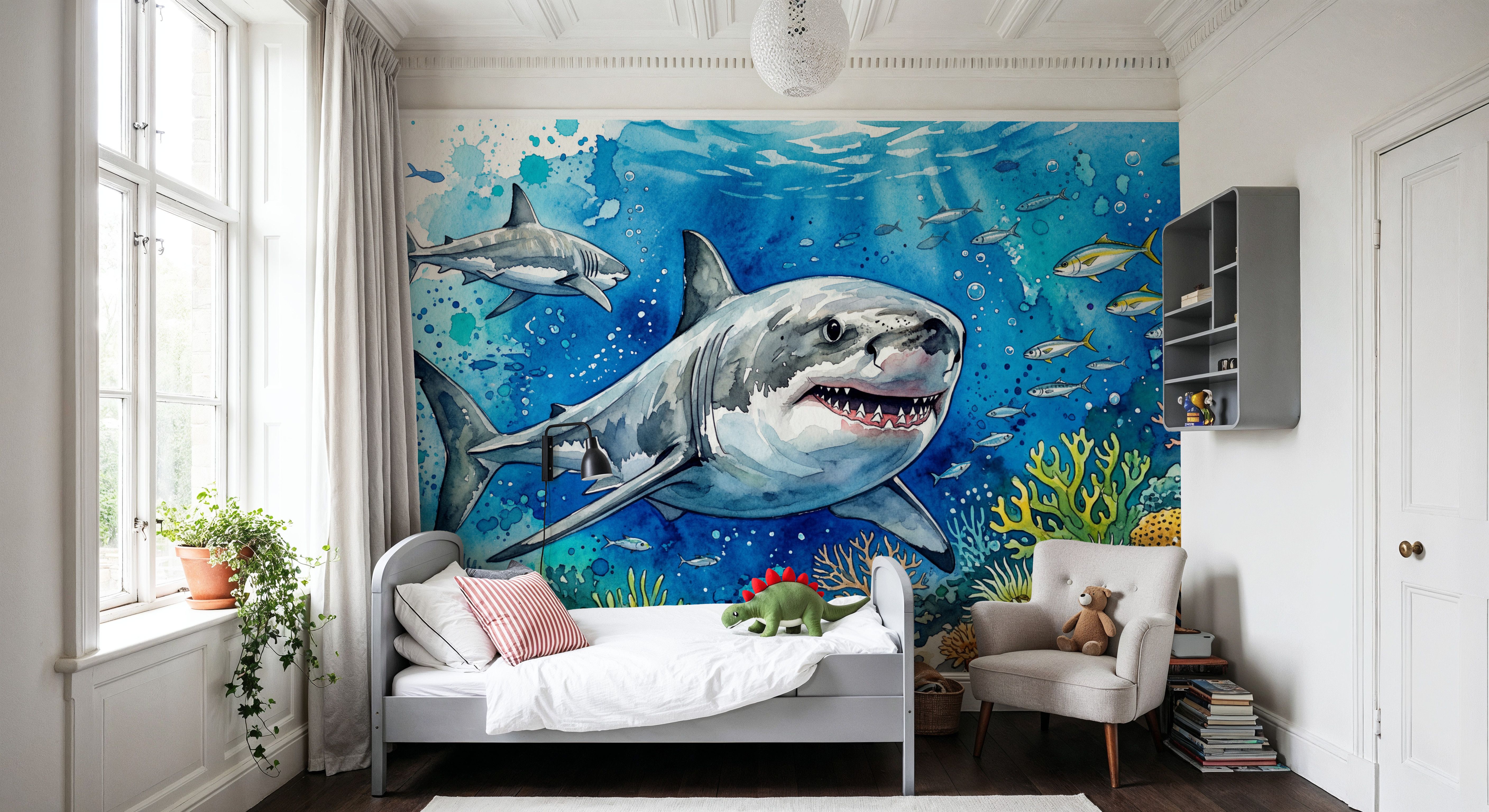 White Shark 2 - Watercolor Predators Series