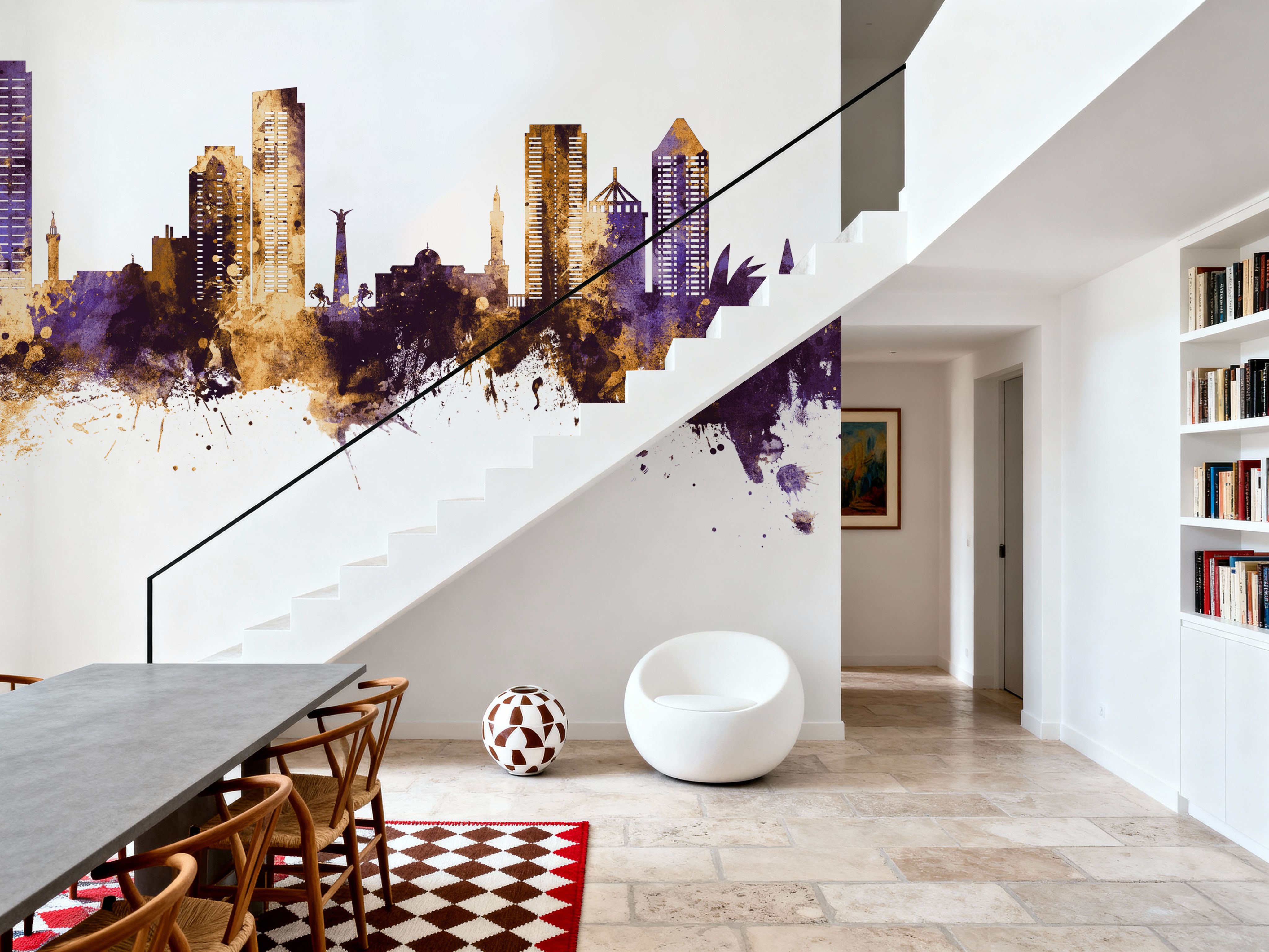 Umm Al Quwain Skyline Purple & Gold