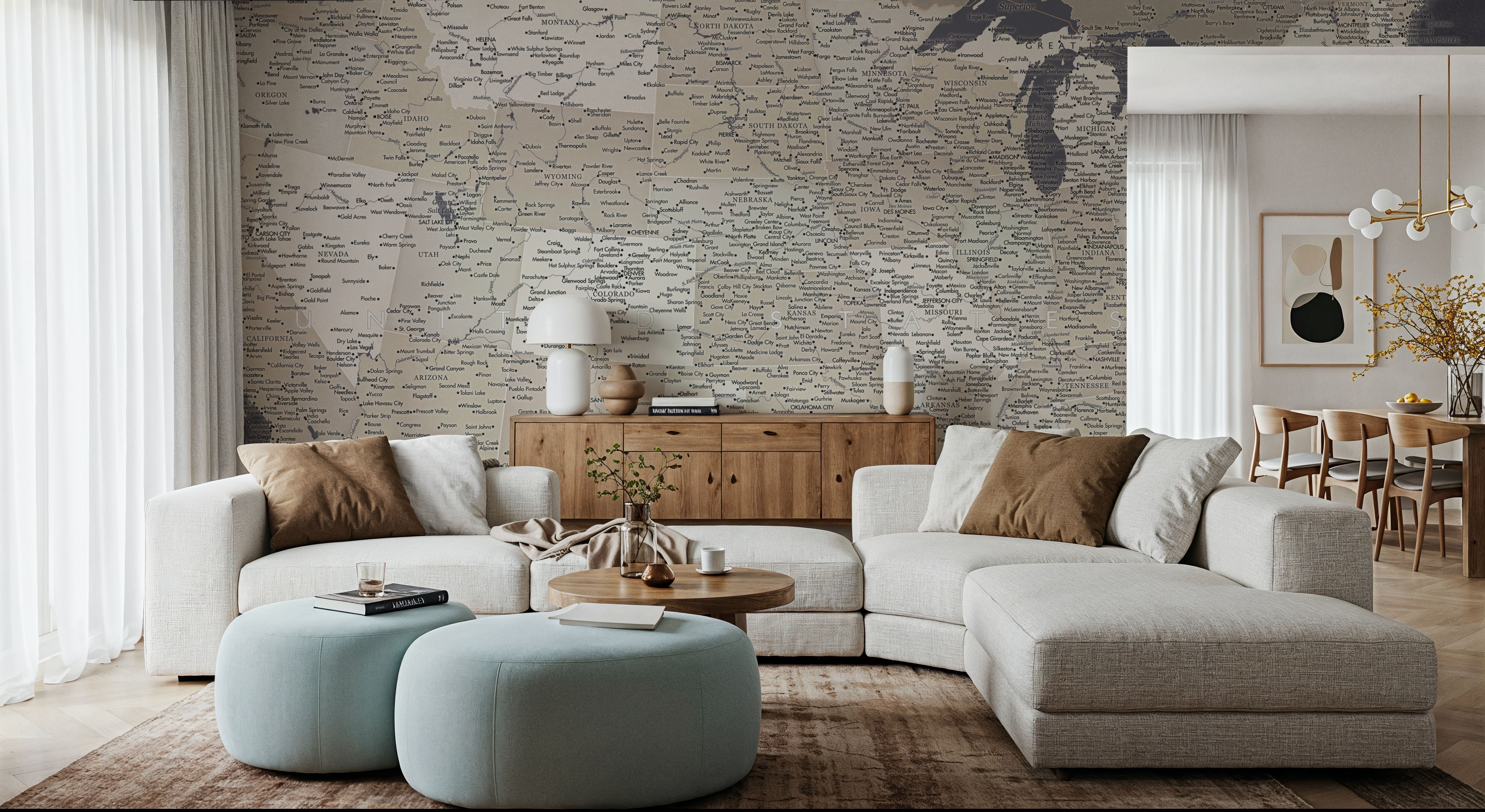 US Map Detailed - Glynn, Wallpaper