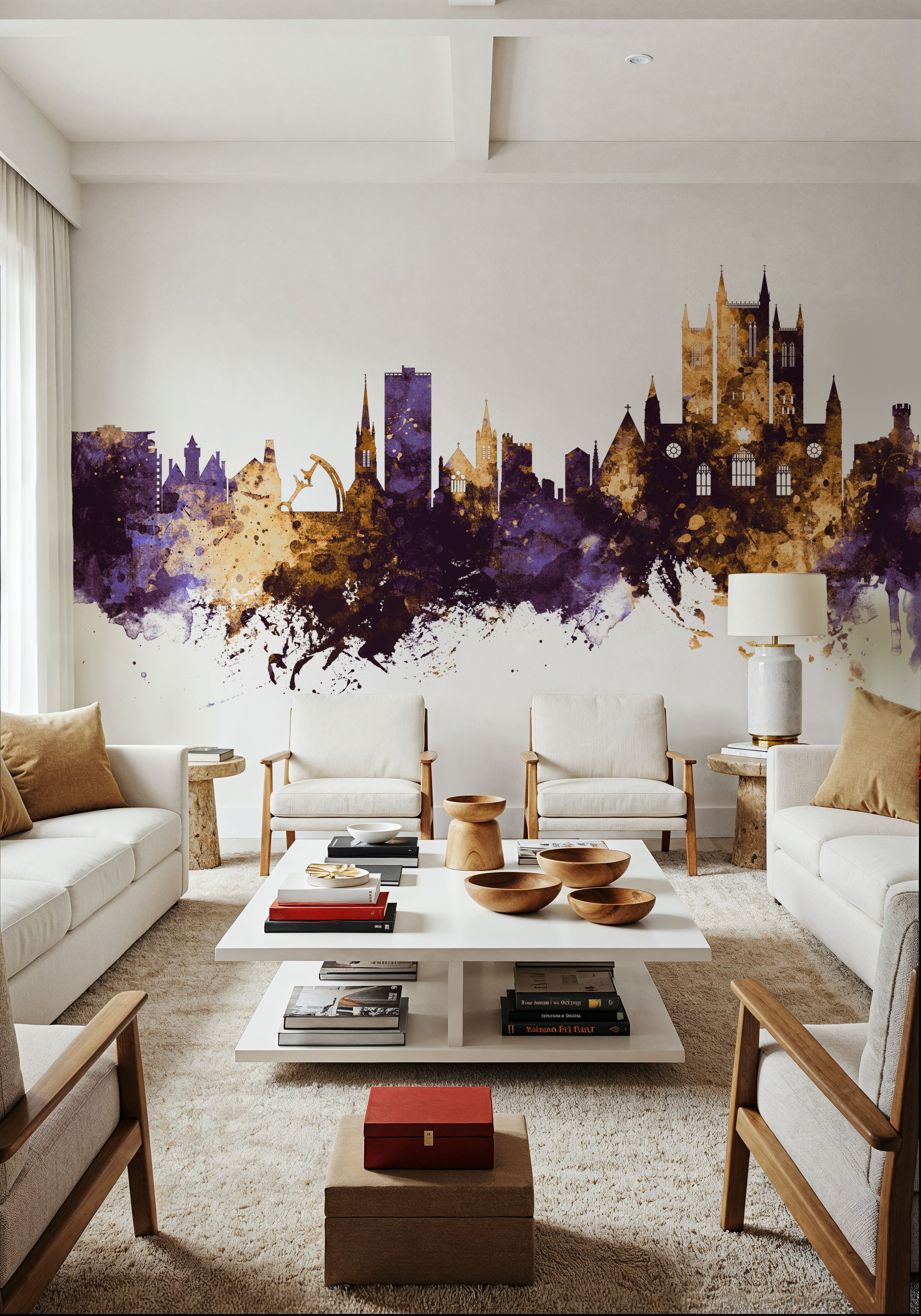 Lincoln England Skyline Purple & Gold