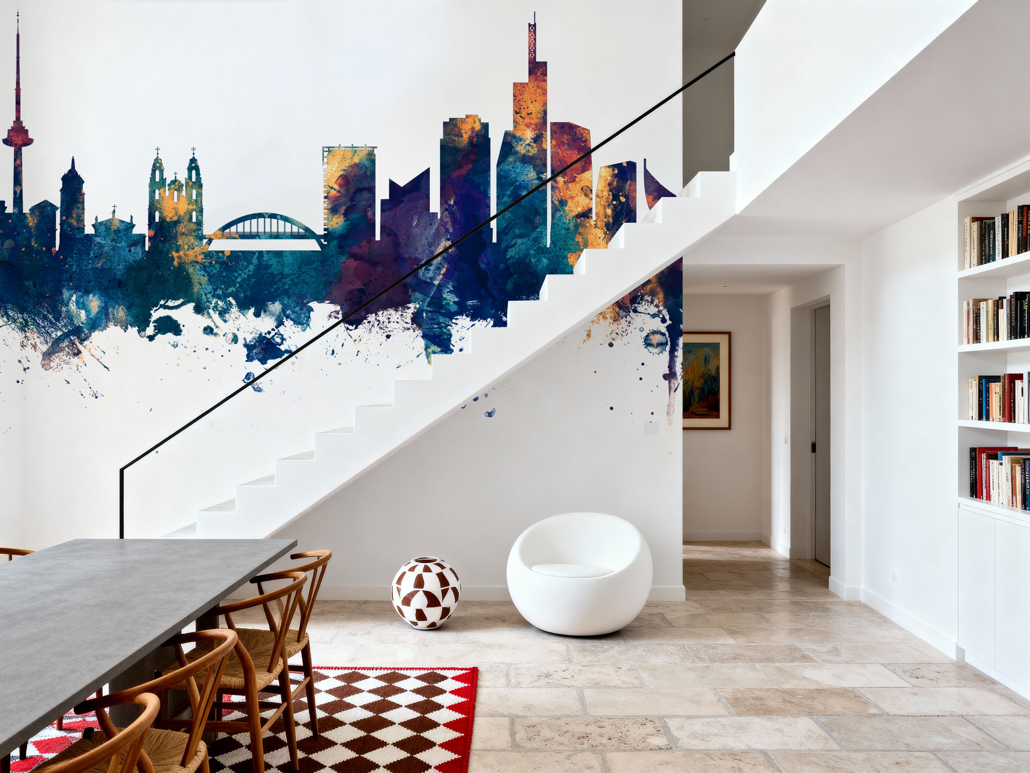 Vilnius Lithuania Skyline Blue & Bronze