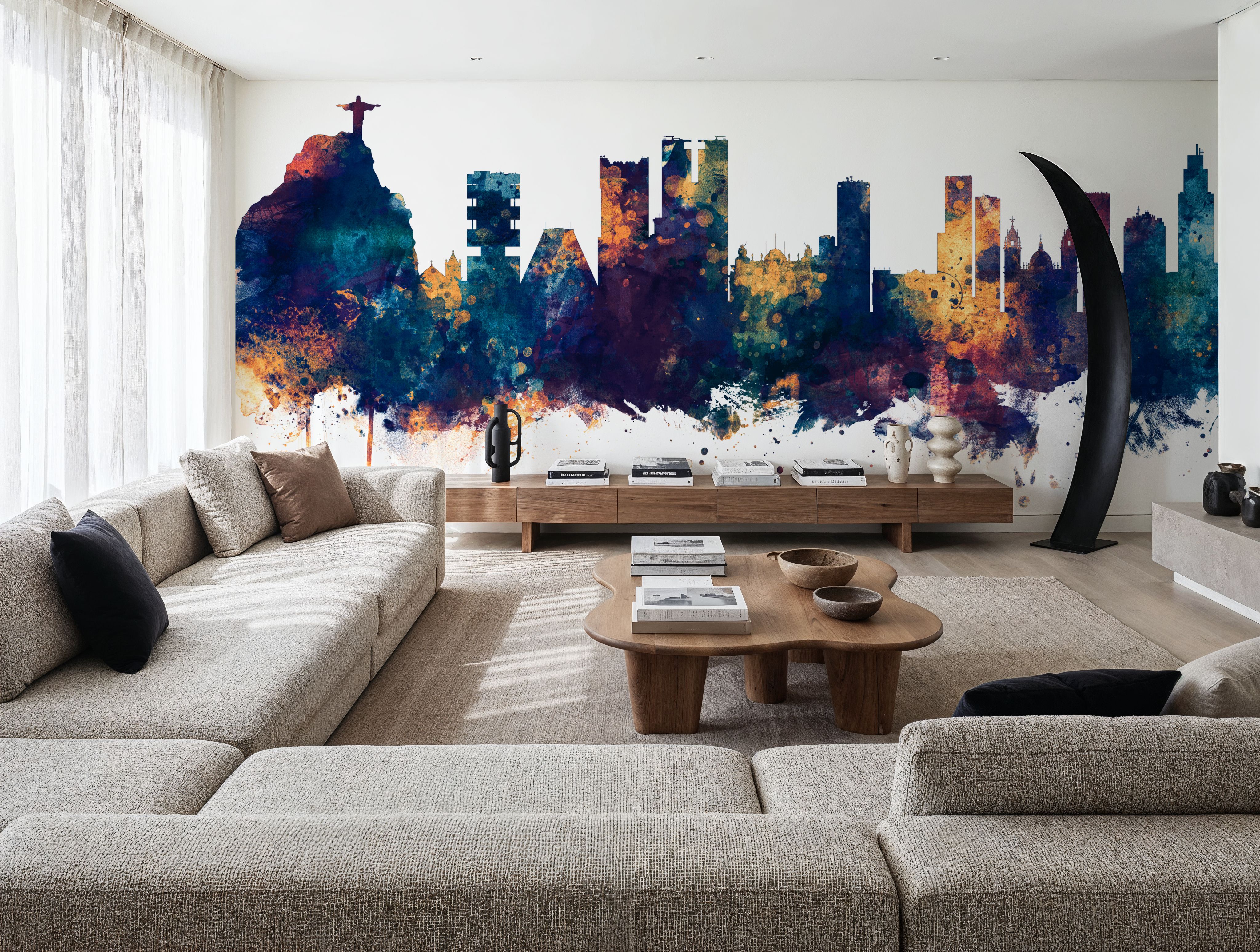 Rio de Janeiro Brazil Skyline Blue & Bronze