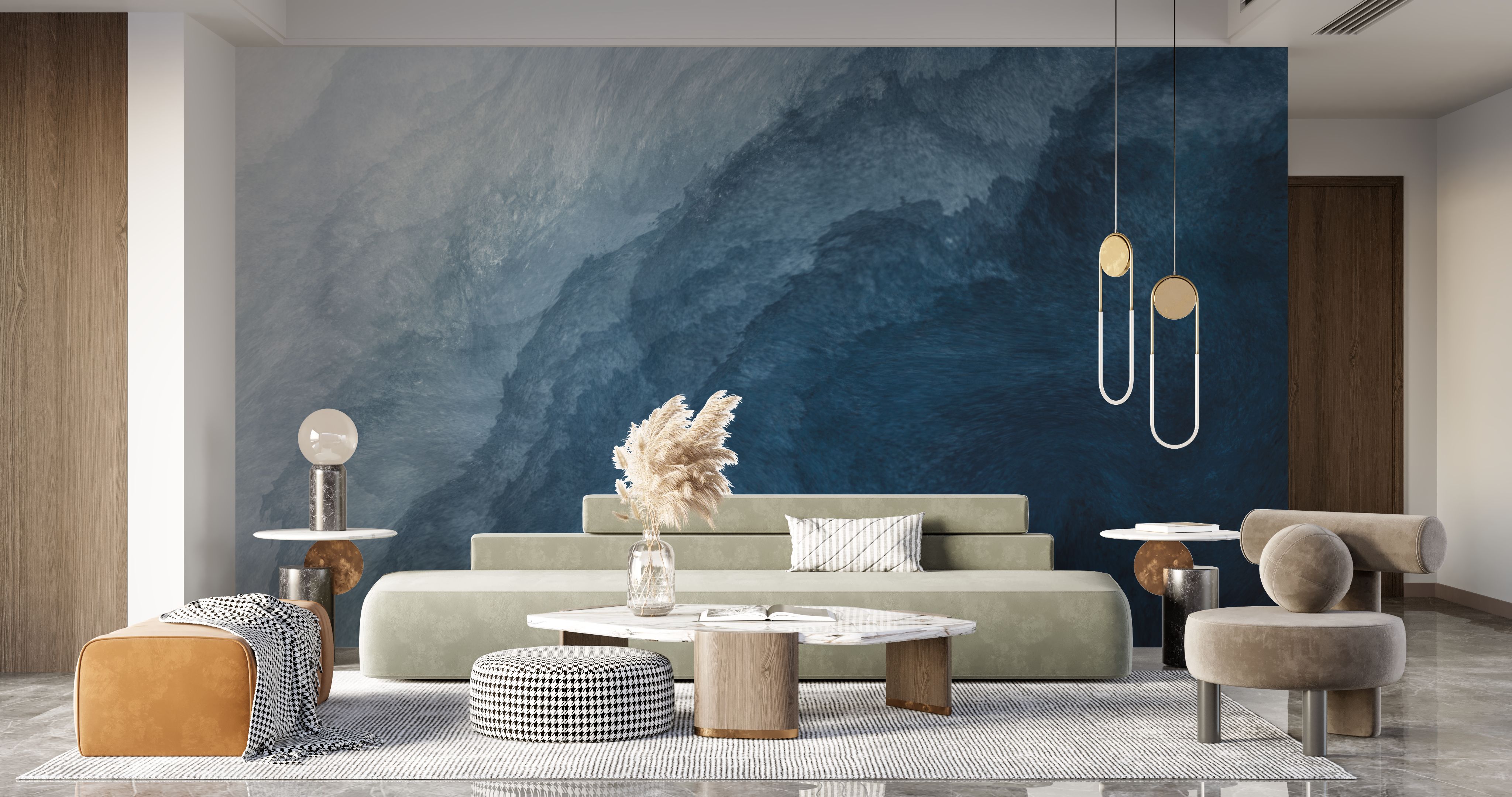 Indigo Ocean premium wallpaper mural | Wallism | A creative revolution ...