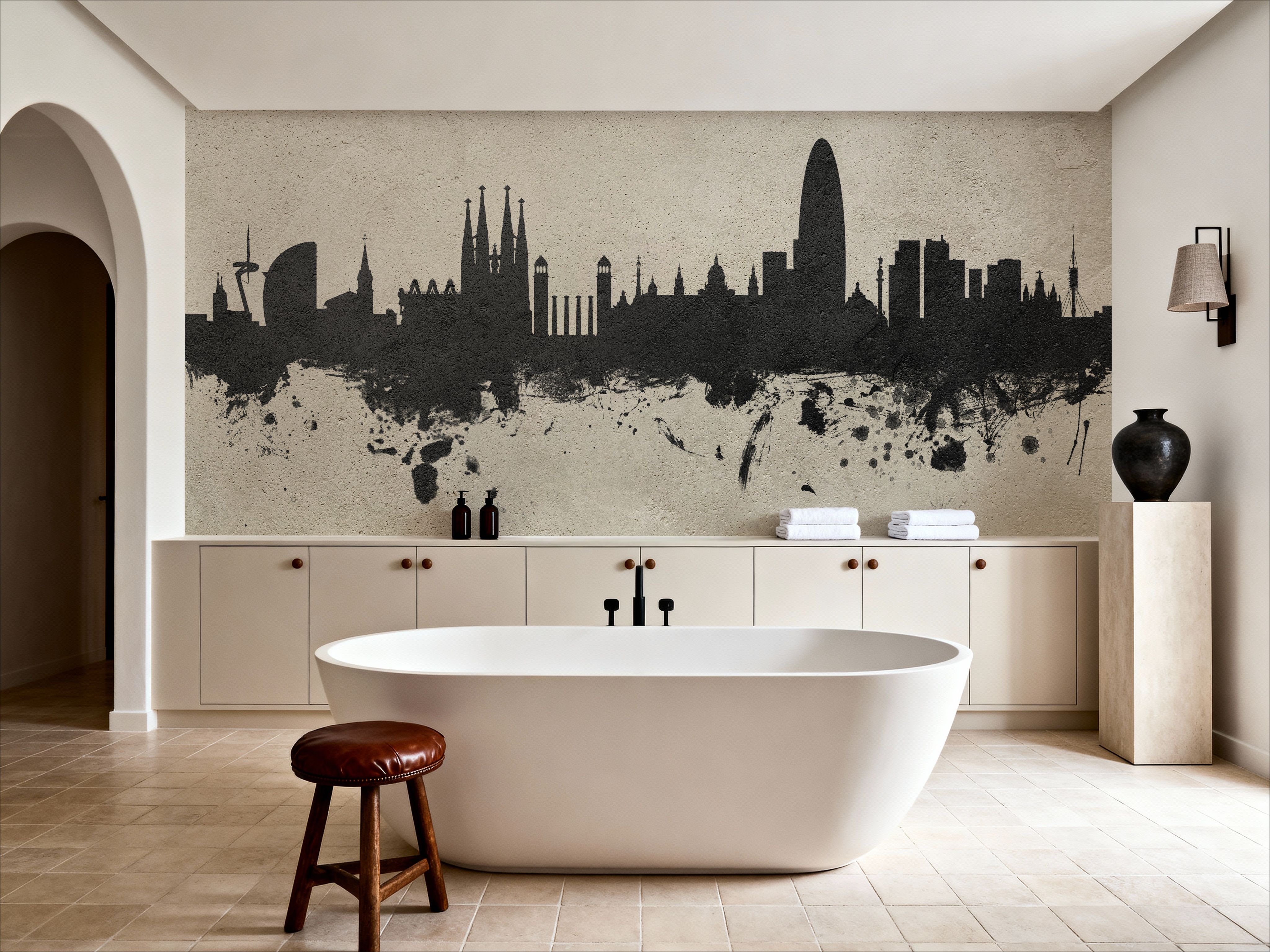 Barcelona Skyline Concrete