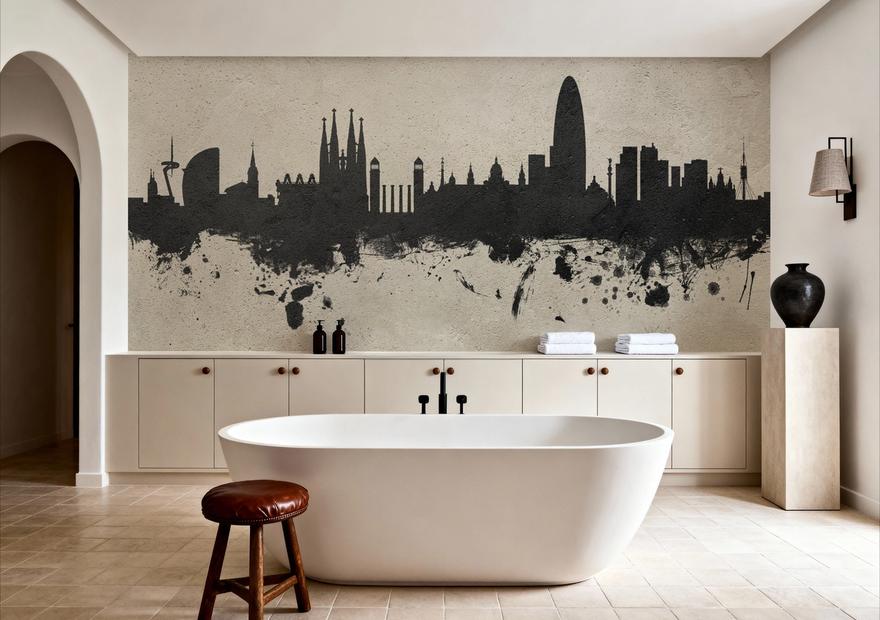 Barcelona Skyline Concrete