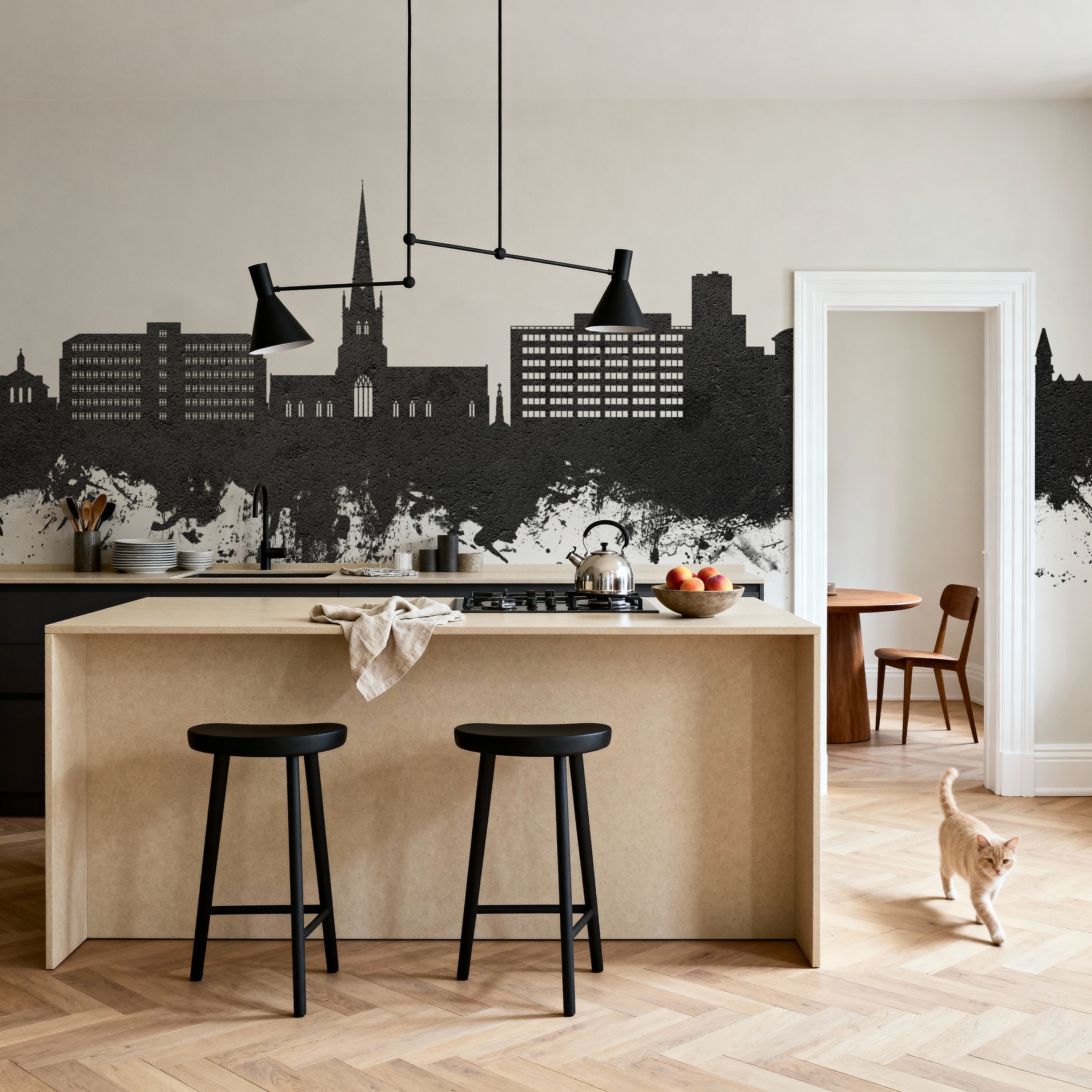 Solihull England Skyline Black & White