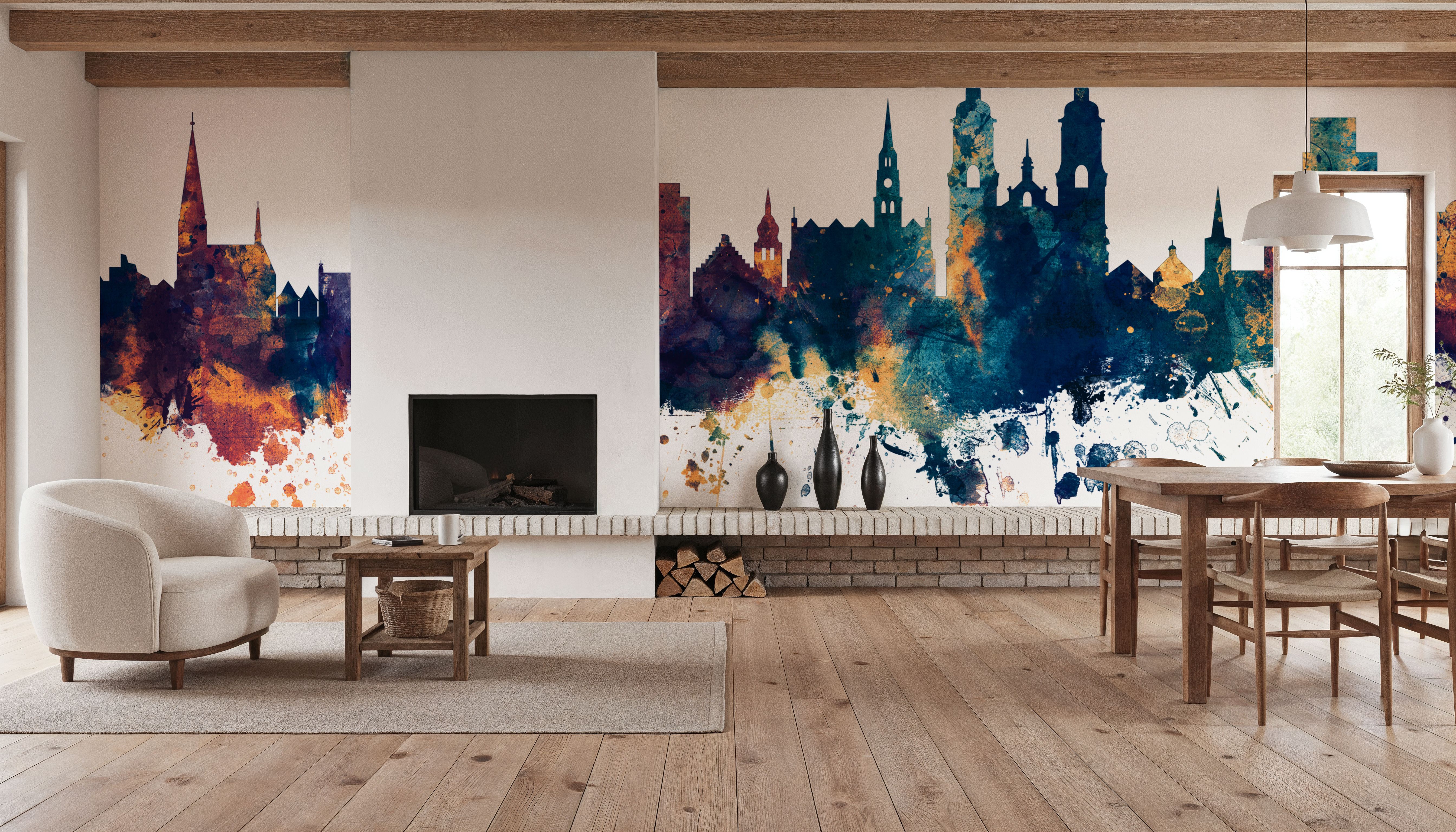 St Gallen Switzerland Skyline Blue & Bronze