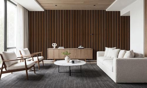 Faux Slatted Wood Panel