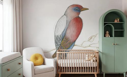 Arts and Crafts Birds I on White