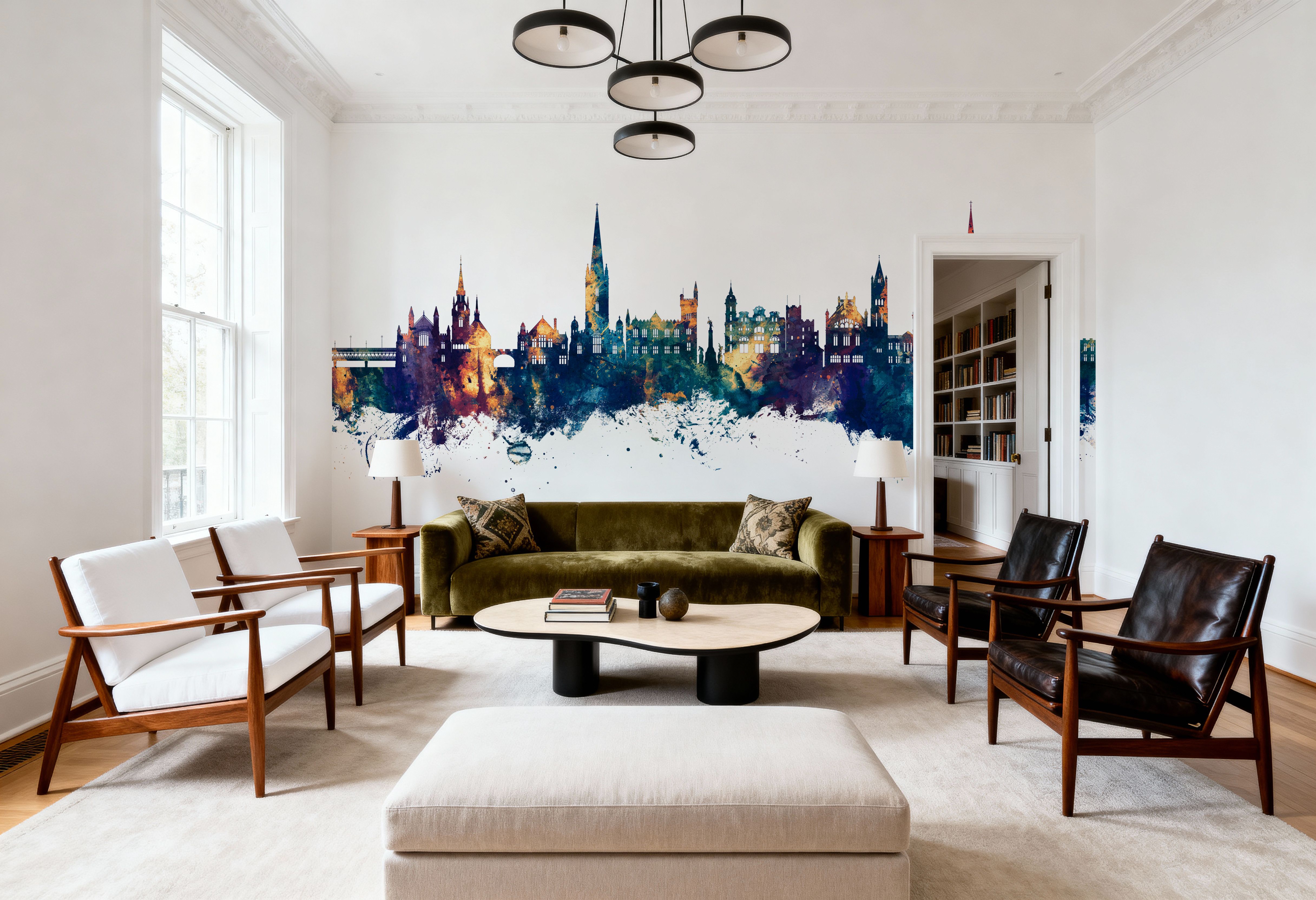 Derry Northern Ireland Skyline Blue & Bronze, Wallpaper