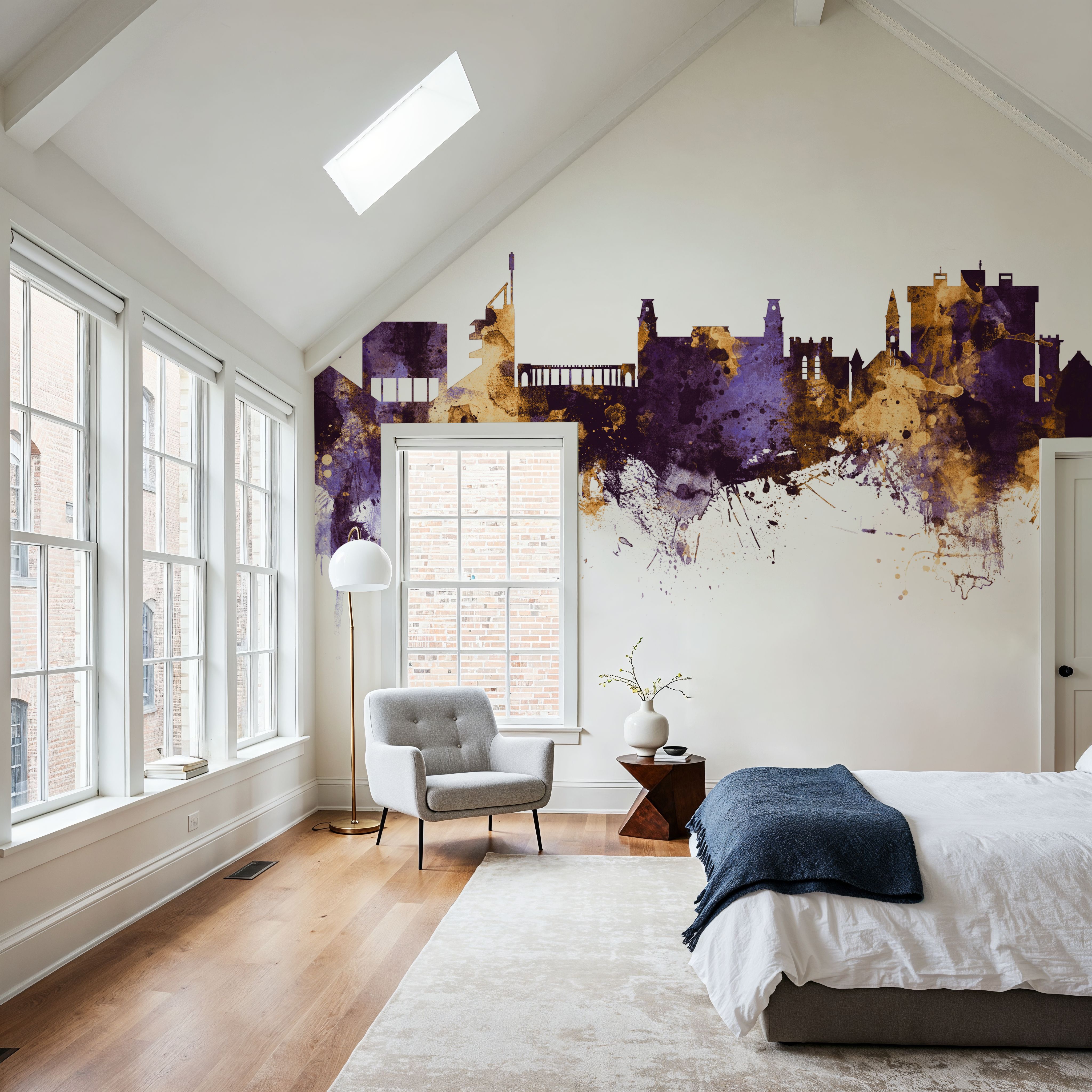 Fayetteville Arkansas Skyline Purple & Gold