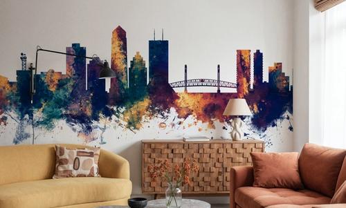 Jacksonville Florida Skyline Blue & Bronze