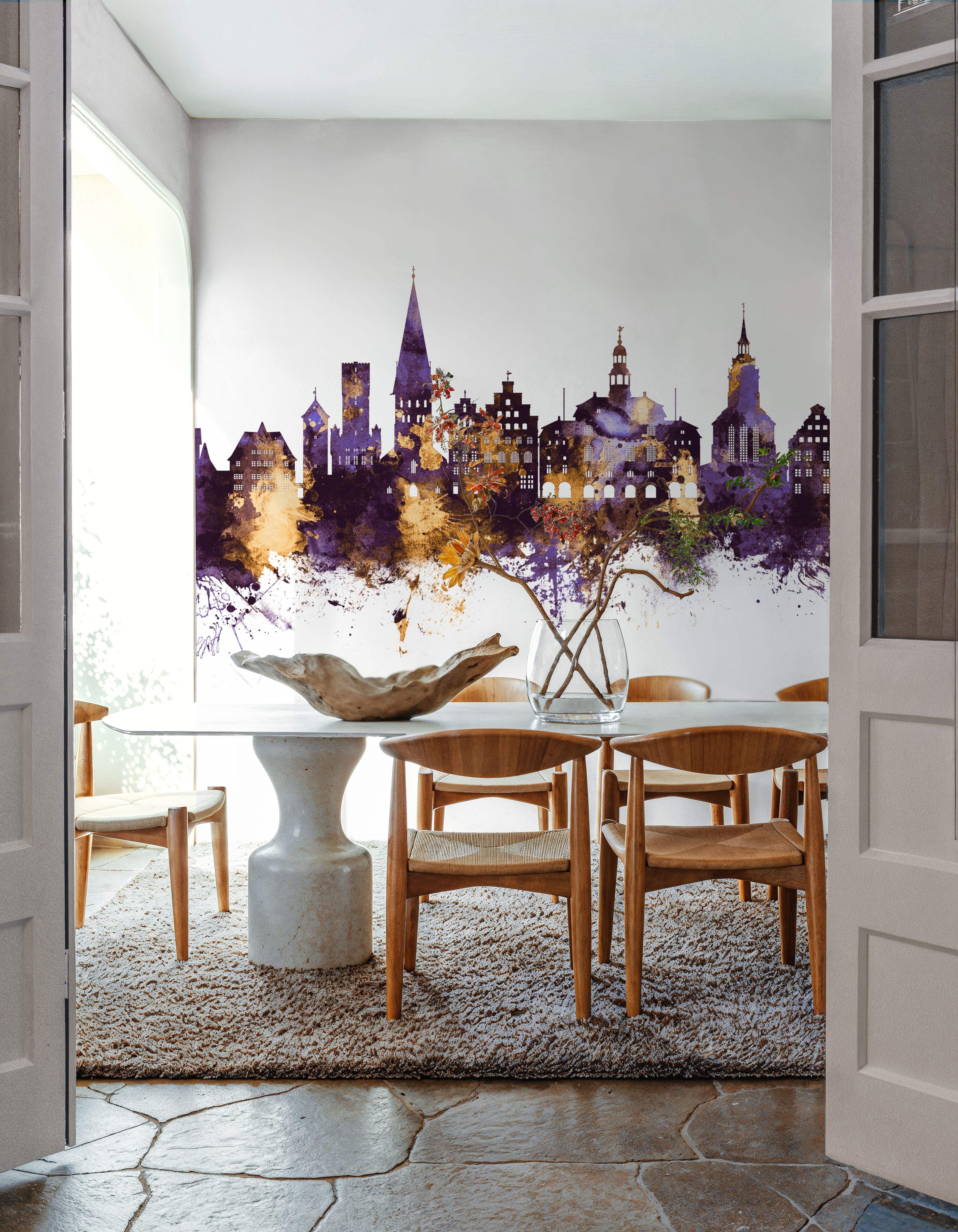 Lüneburg Germany Skyline Purple & Gold