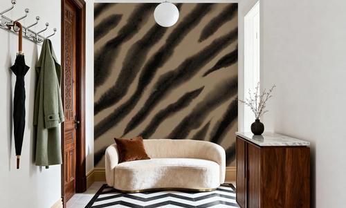 Watercolor Tiger Stripes, Mocha