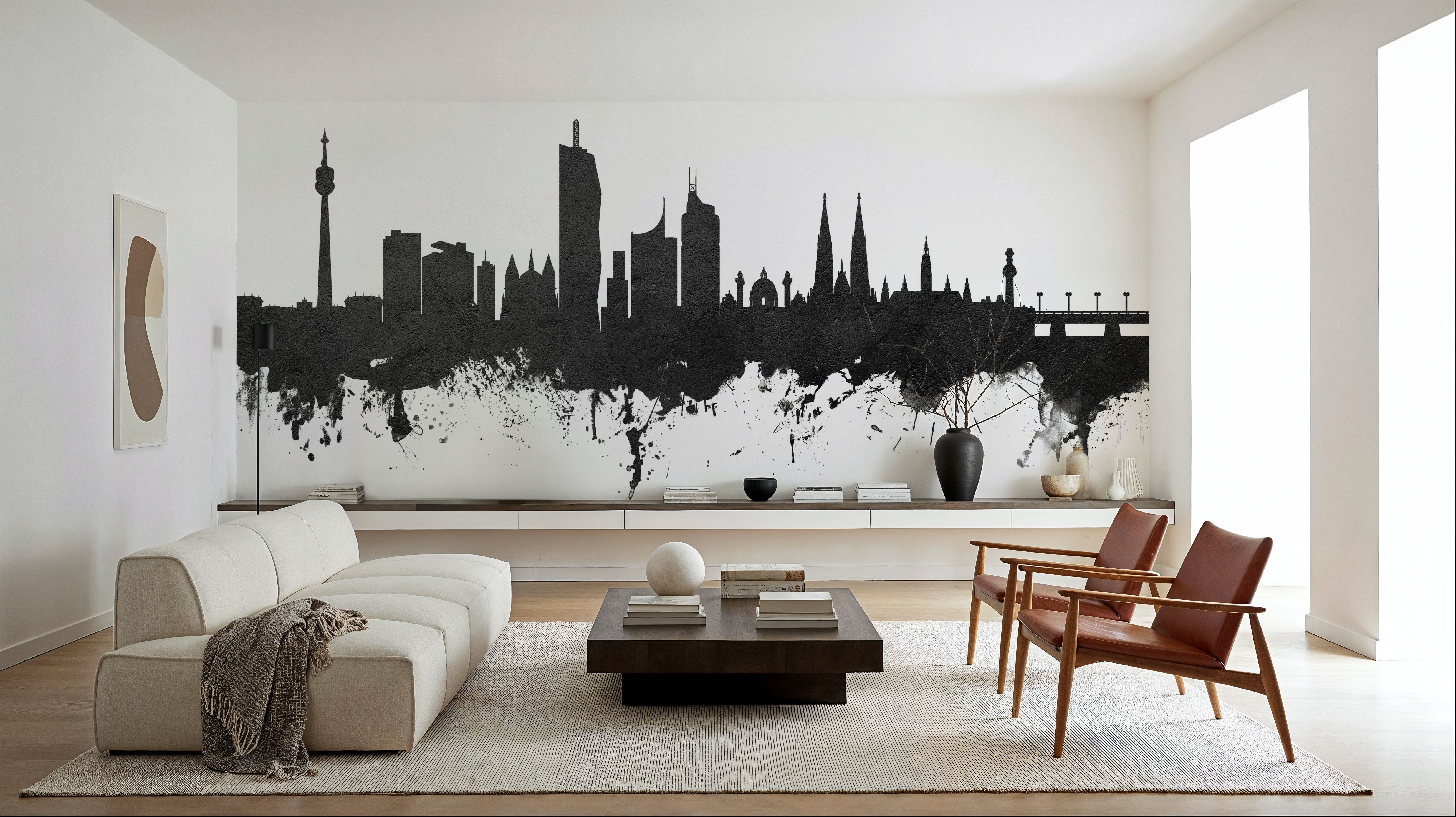 Vienna Austria Skyline Black & White