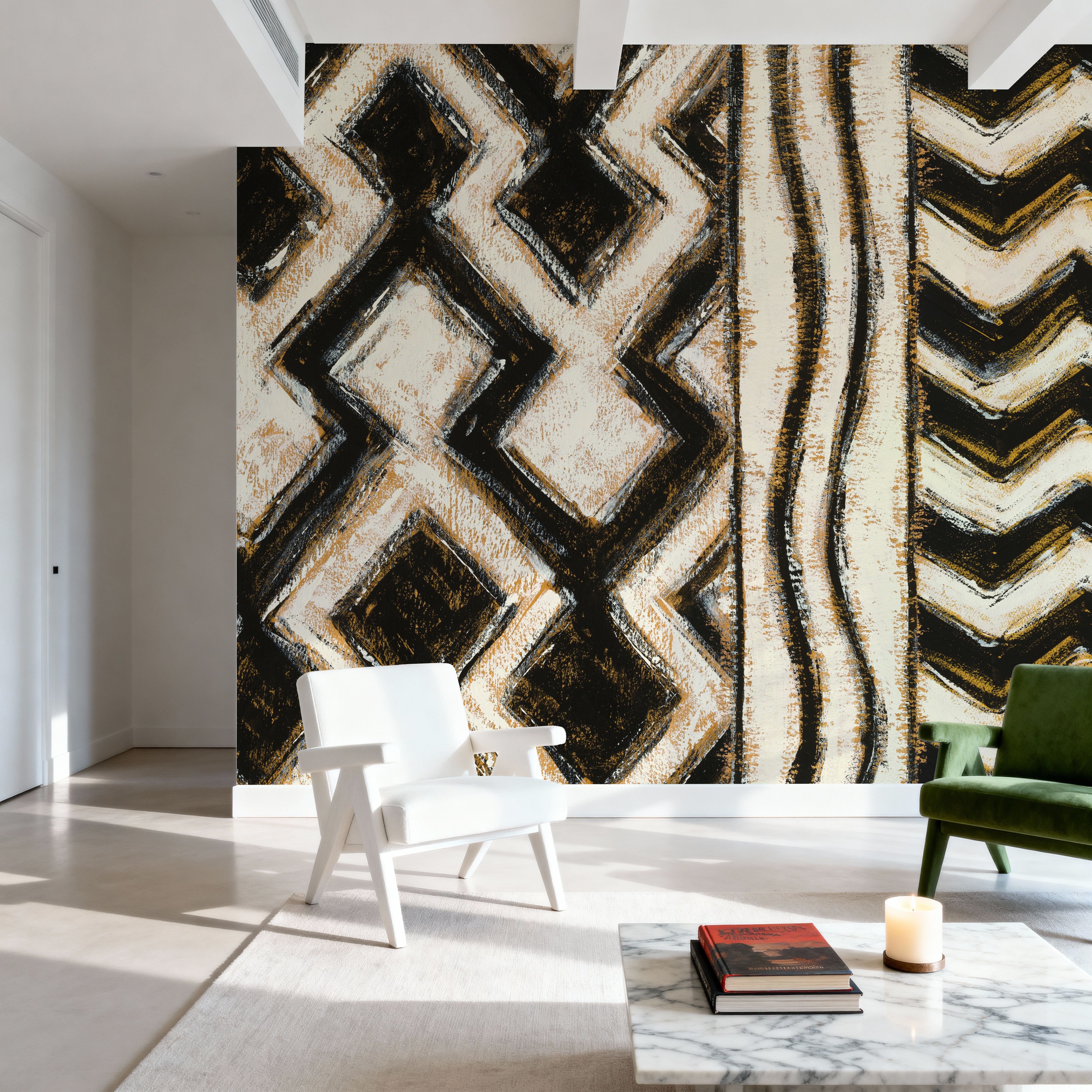 Black and Gold Geometric VIII