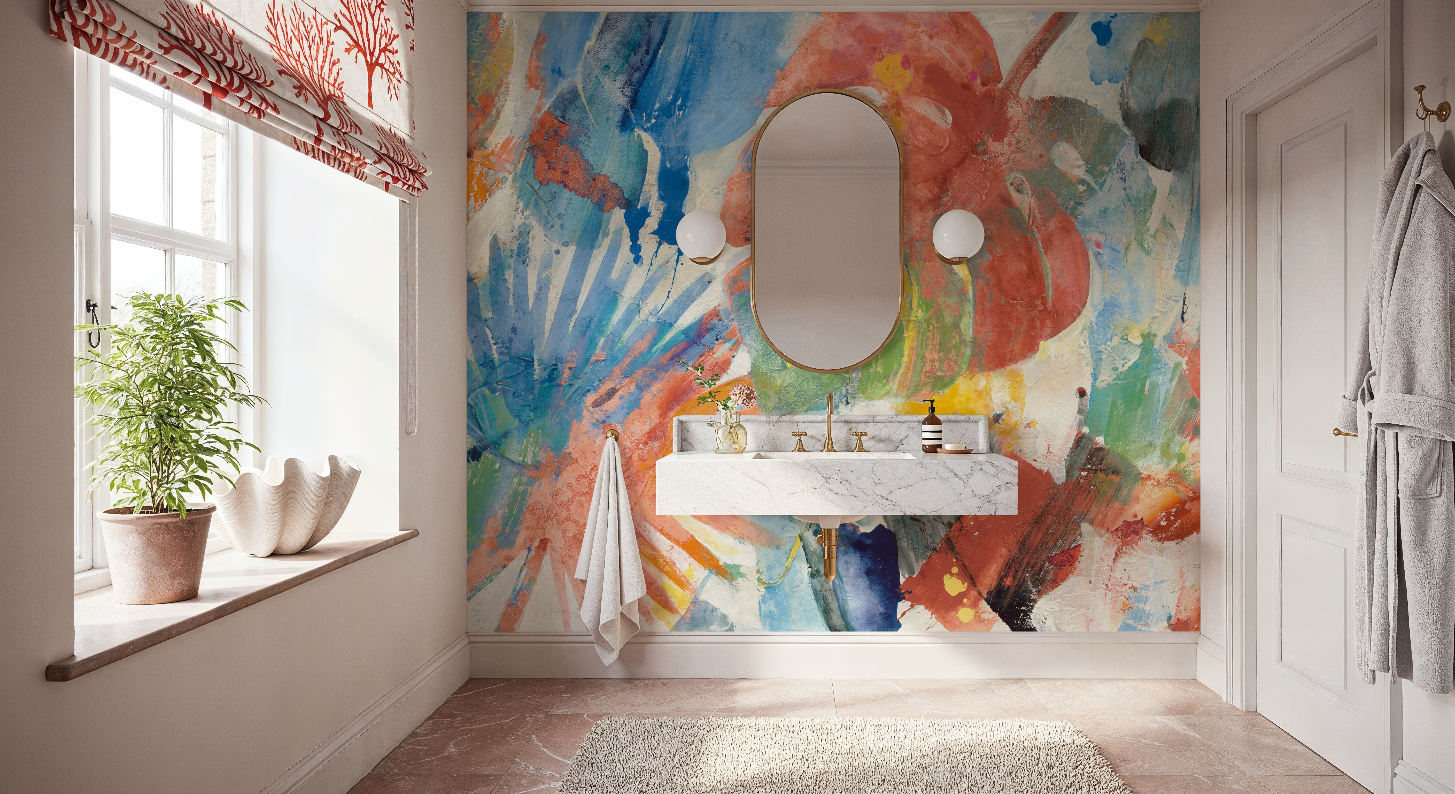 Palm Abstract Bright, Tapet