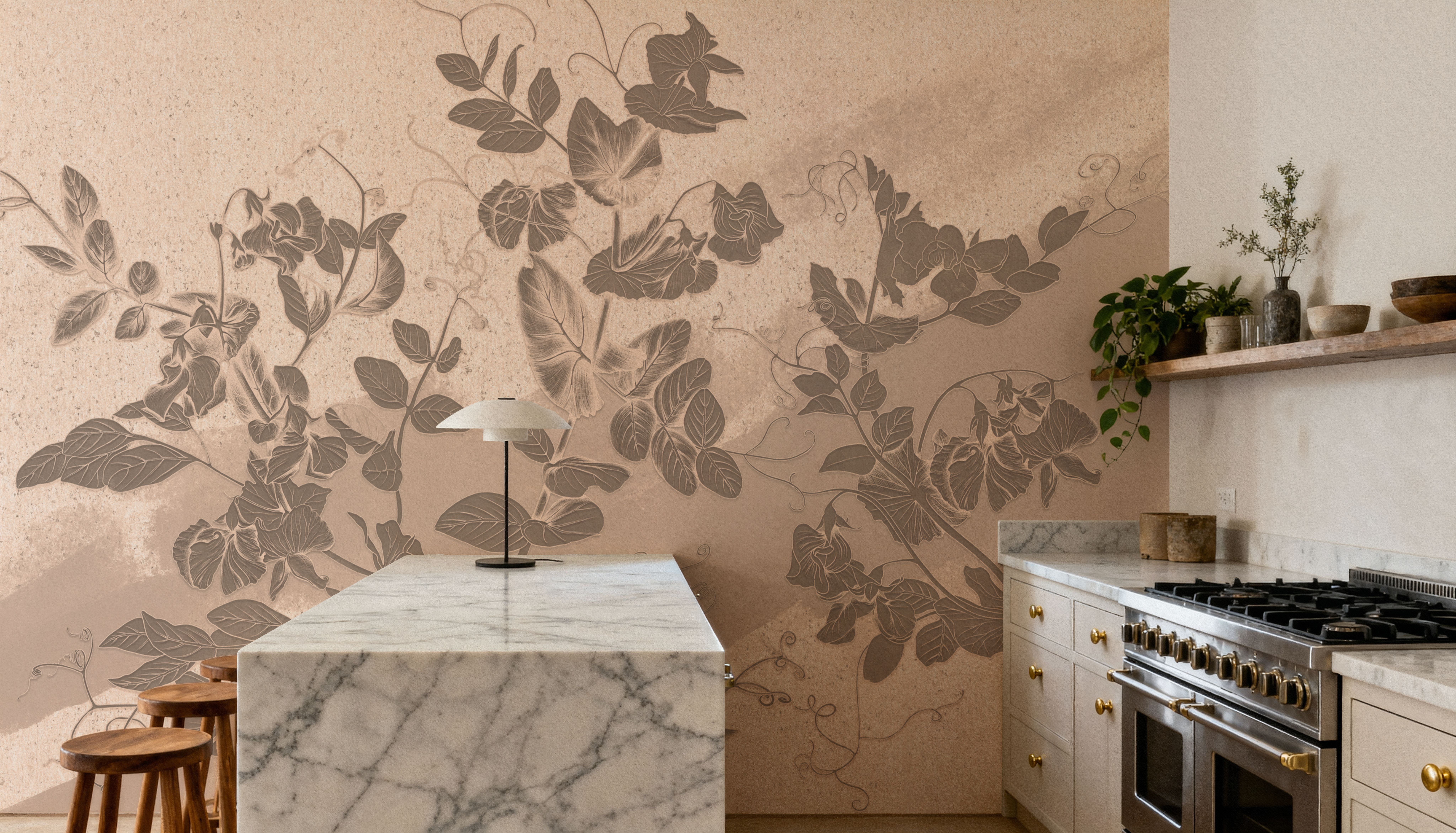 Sweet Peas Stroke Sepia