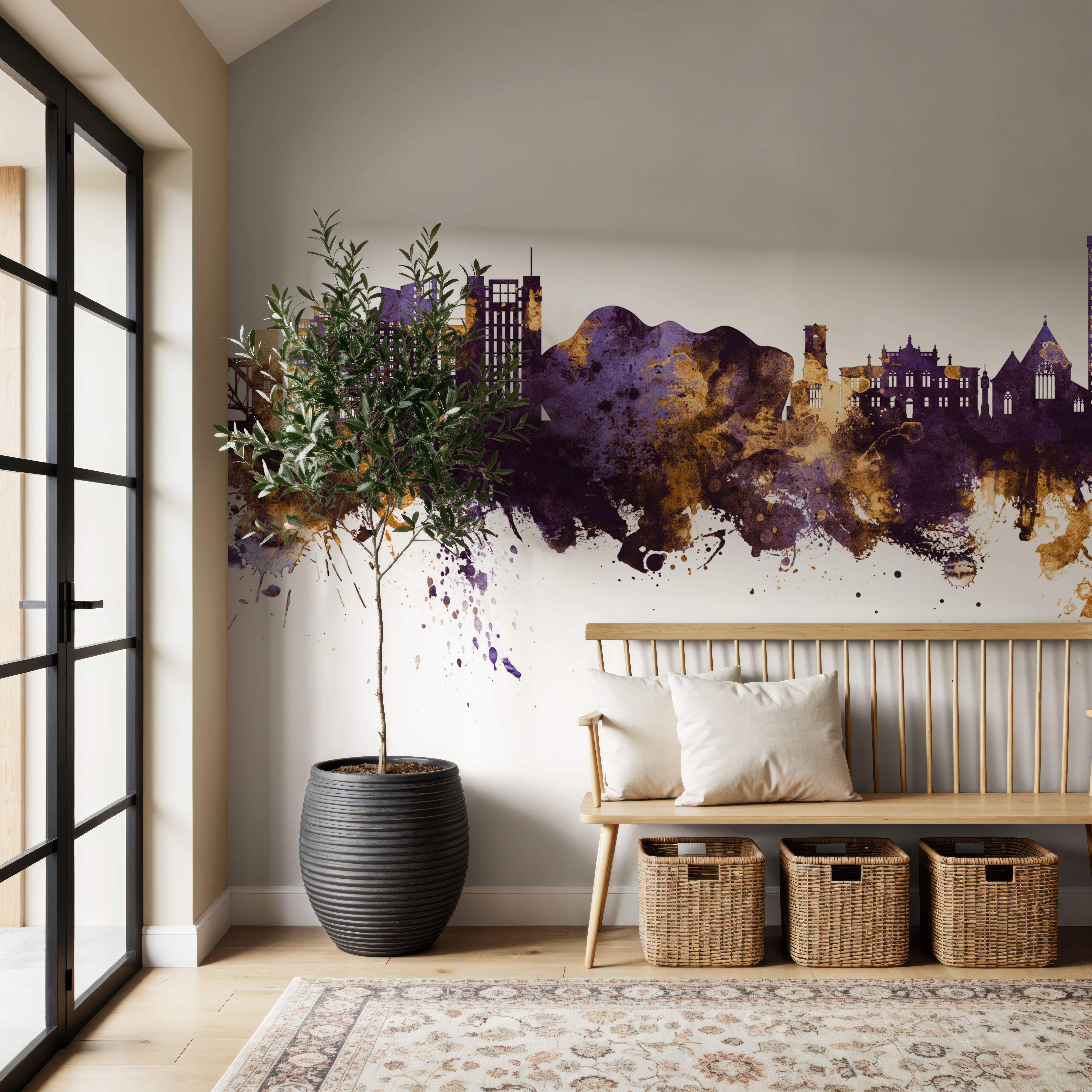 Gateshead England Skyline Purple & Gold