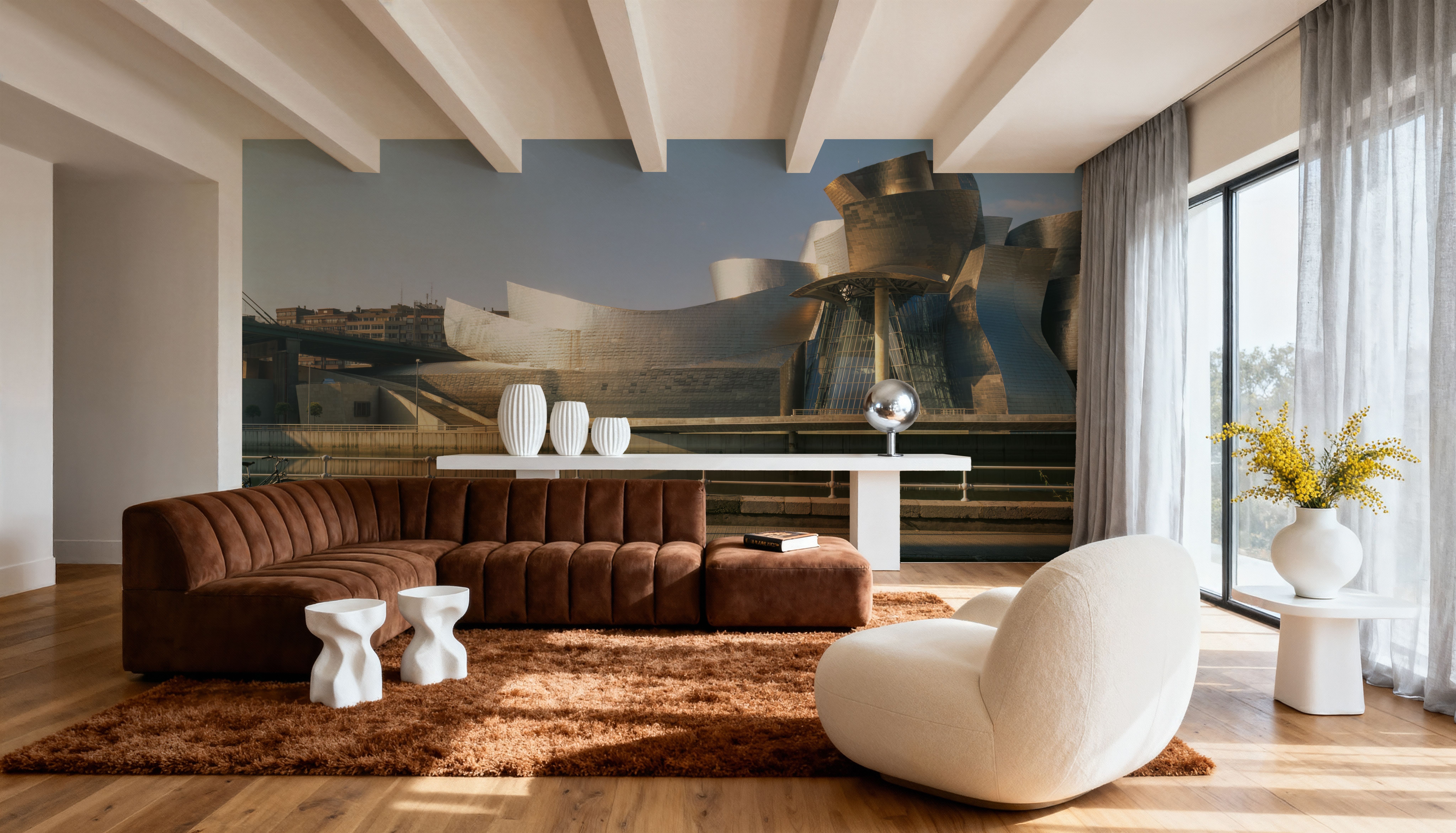 Metallic Riverfront Sculpture