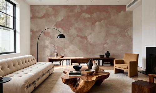 Painted Dreamy Clouds, Dusty Rose
