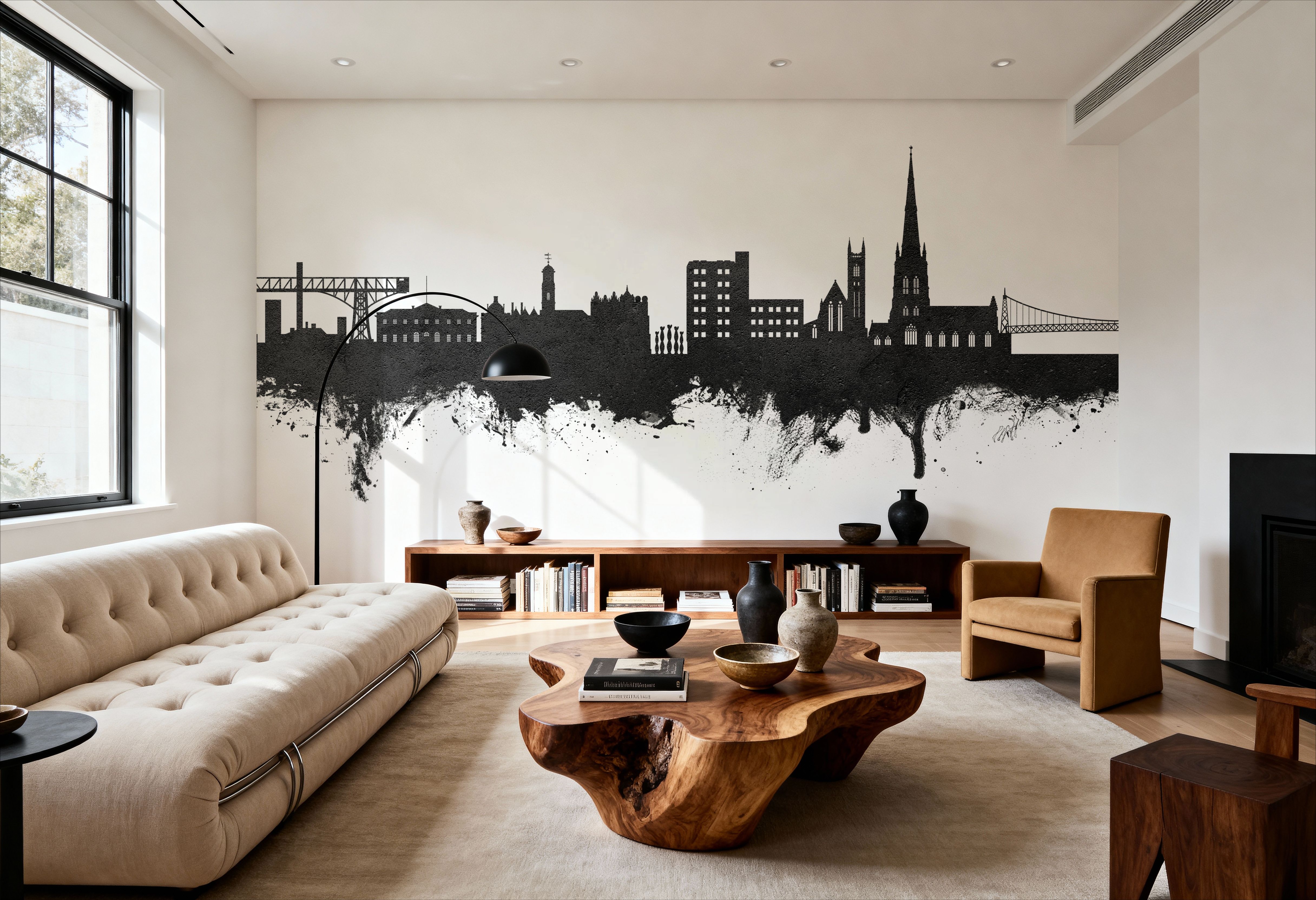 Warrington England Skyline Black & White